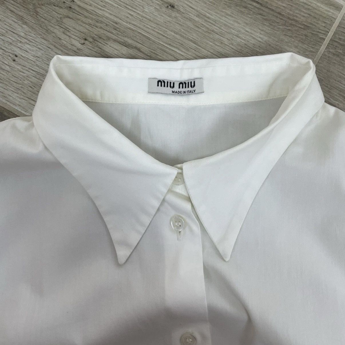 RARE VINTAGE MIU MIU Women’s White Blouse Ruffle Sleeve