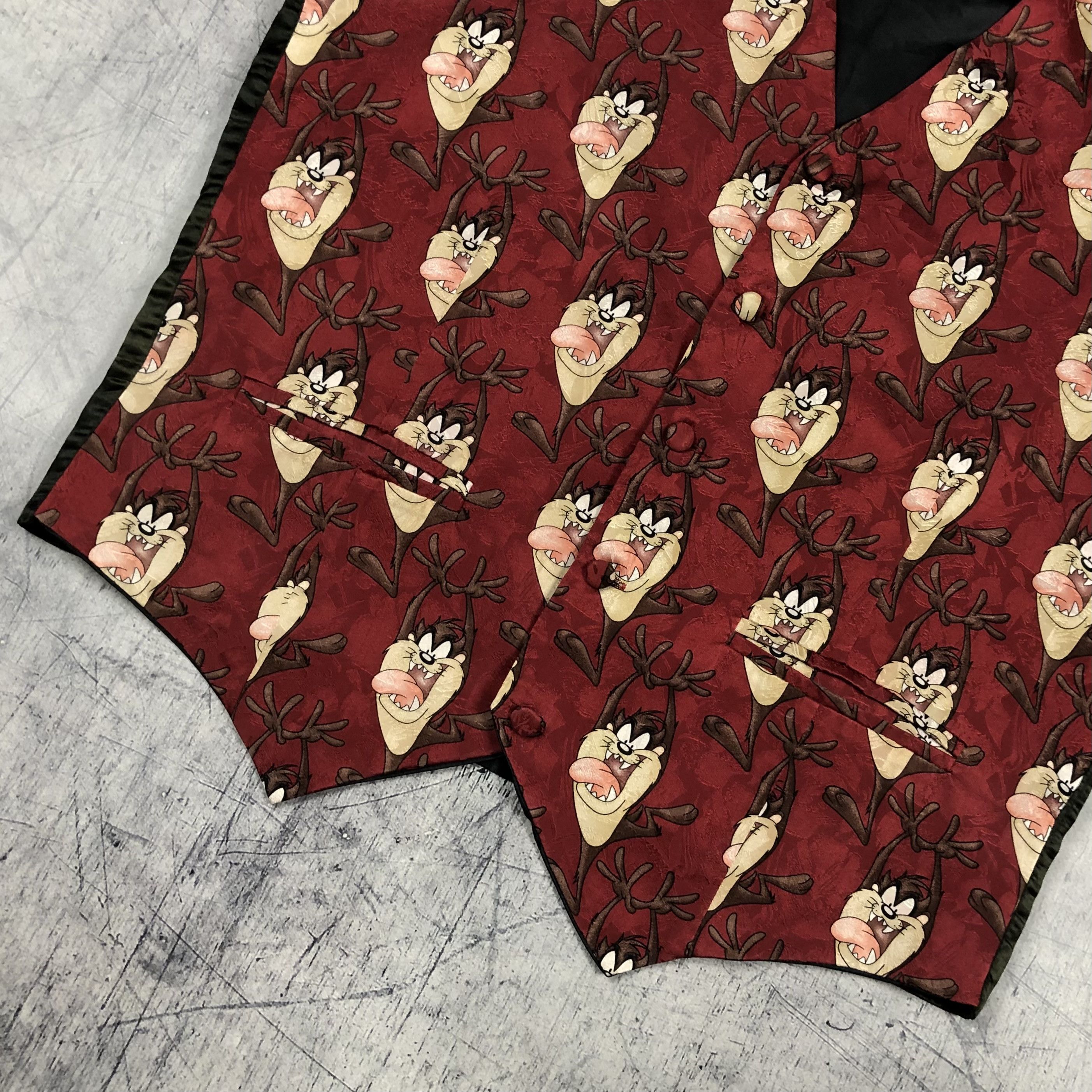 Cartoon Network 1995 Taz Tasmania Devil Looney Tunes Silk Vest Size US M / EU 48-50 / 2 - 5 Thumbnail
