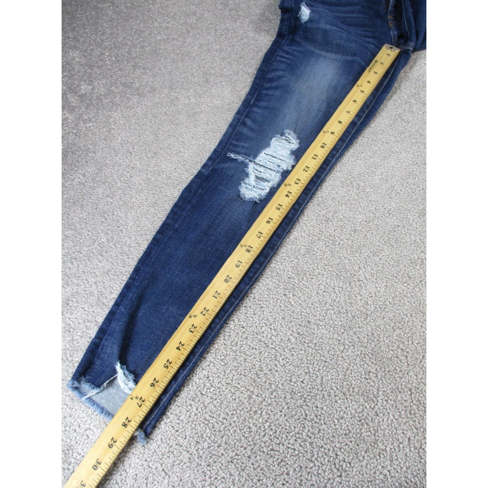 Madewell Madewell Jeans Womens 29 Dark Wash Denim Distressed Skinny Size 29" - 5 Thumbnail