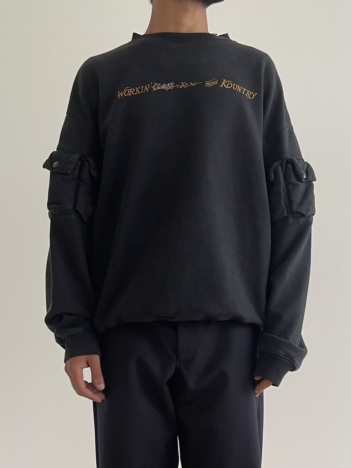 Kapital Kapital 2023 8-Pockets Black Washed Utility Sweater Size US L / EU 52-54 / 3 - 3 Thumbnail