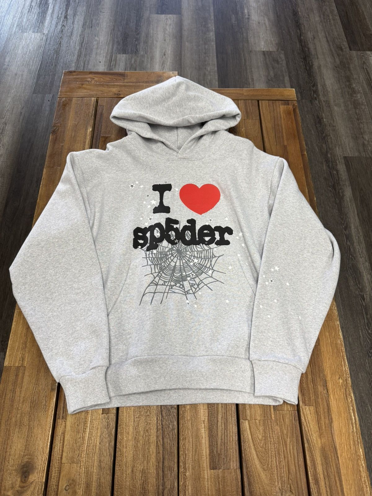 Sp5der Sp5der - Souvenir Hoodie (I Love Sp5der) - Heather Grey, M
