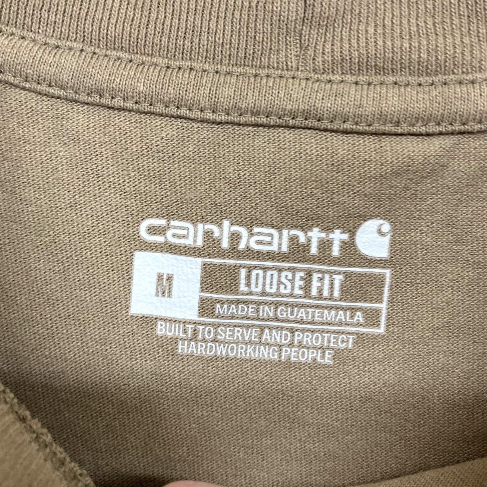 Carhartt Carhartt Mens M Short Sleeve T-Shirt Desert Brown Cotton Relaxed Fit Crew Neck Logo Pockets All Seasons Regular Type Shirt Size US M / EU 48-50 / 2 - 3 Thumbnail