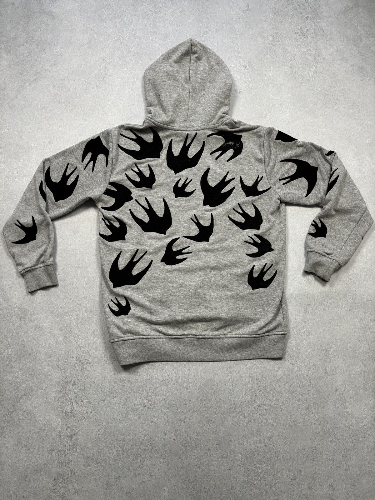 Alexander McQueen Velvet Felt Swallow Hoodie McQ