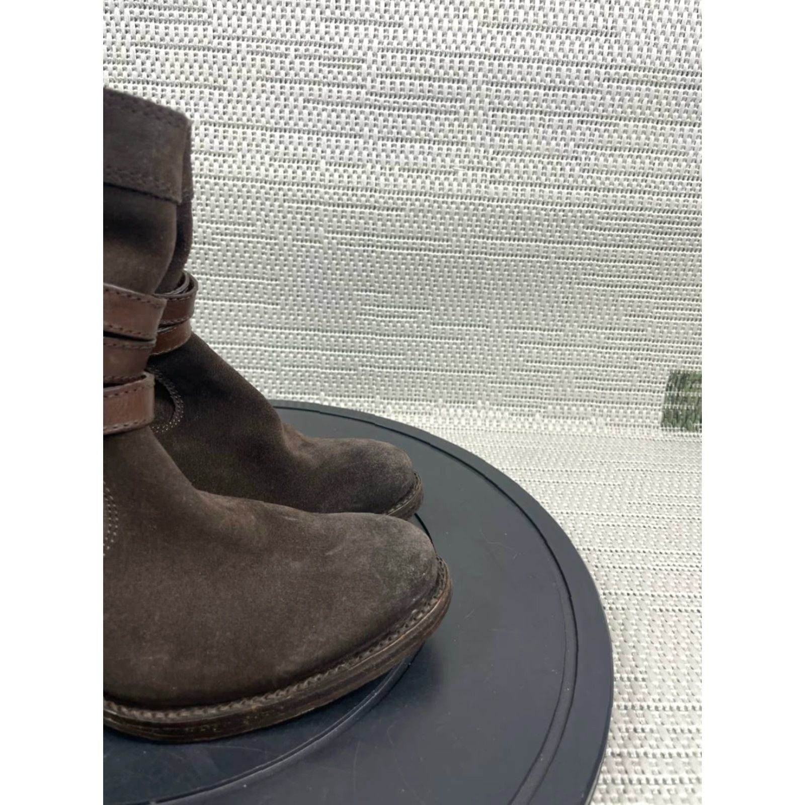 Frye Frye Boots Womens Bootie Brown Suede Jane Short 6 B Ankle Buckle Strap Casual Leather Insole Outsole Vintage No Menus Size 28" / US 6 / IT 42 - 2 Thumbnail