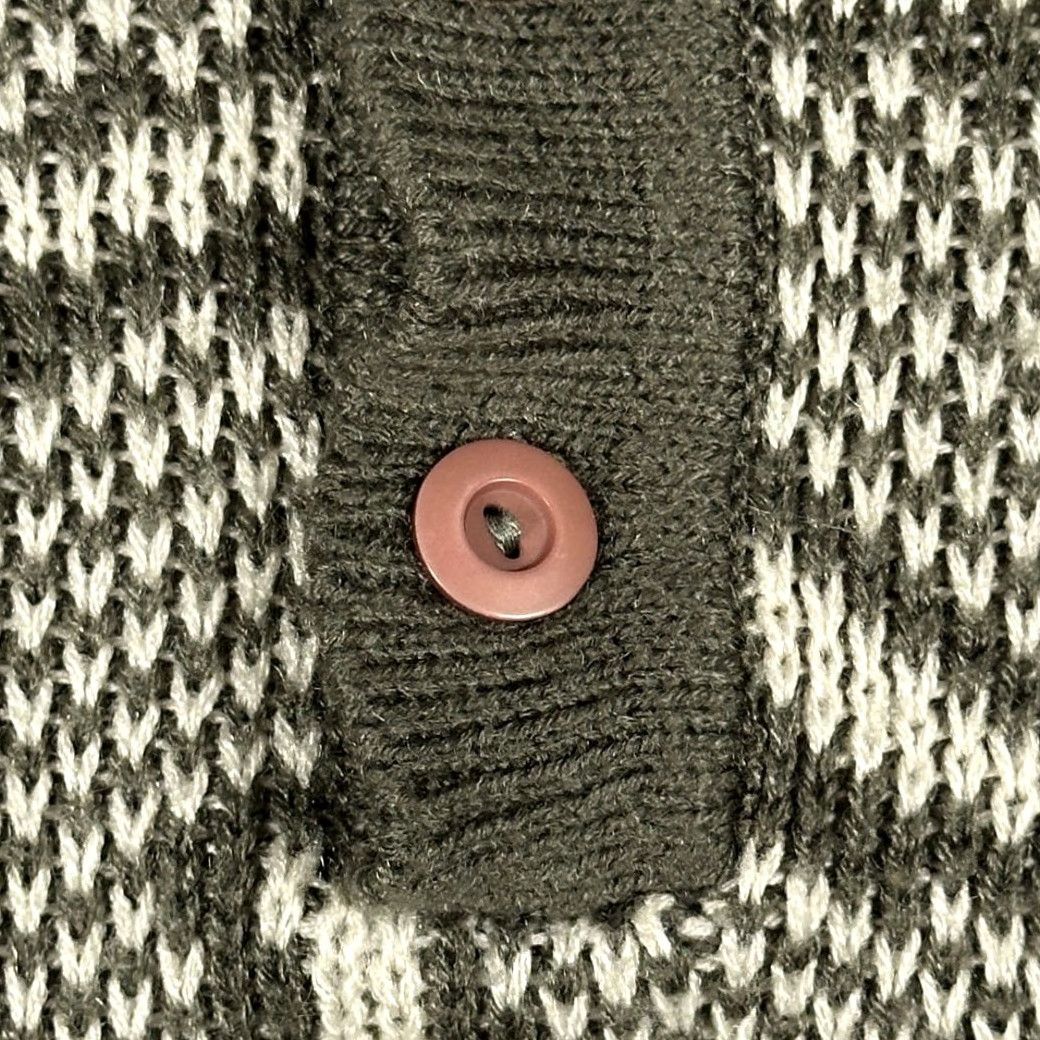 Vintage VINTAGE Boulevard Gray Geometric Knit Polo Cardigan Shirt Adult LARGE TALL USA Made 80s Geometric Abstract Pattern Mens Pullover Knit Sweater Size US L / EU 52-54 / 3 - 4 Thumbnail