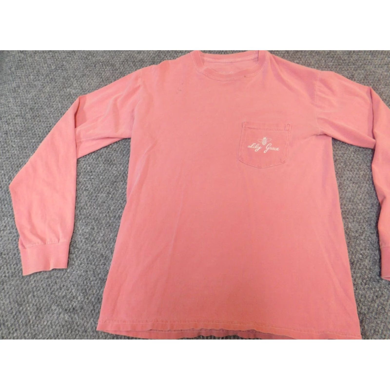 Vintage Lily Shirt Womens S Pink Long Sleeve Cotton Polyester Rayon Crew Neck Casual T-Shirt Classic Basic Breathable Size S / US 4 / IT 40 - 4 Thumbnail