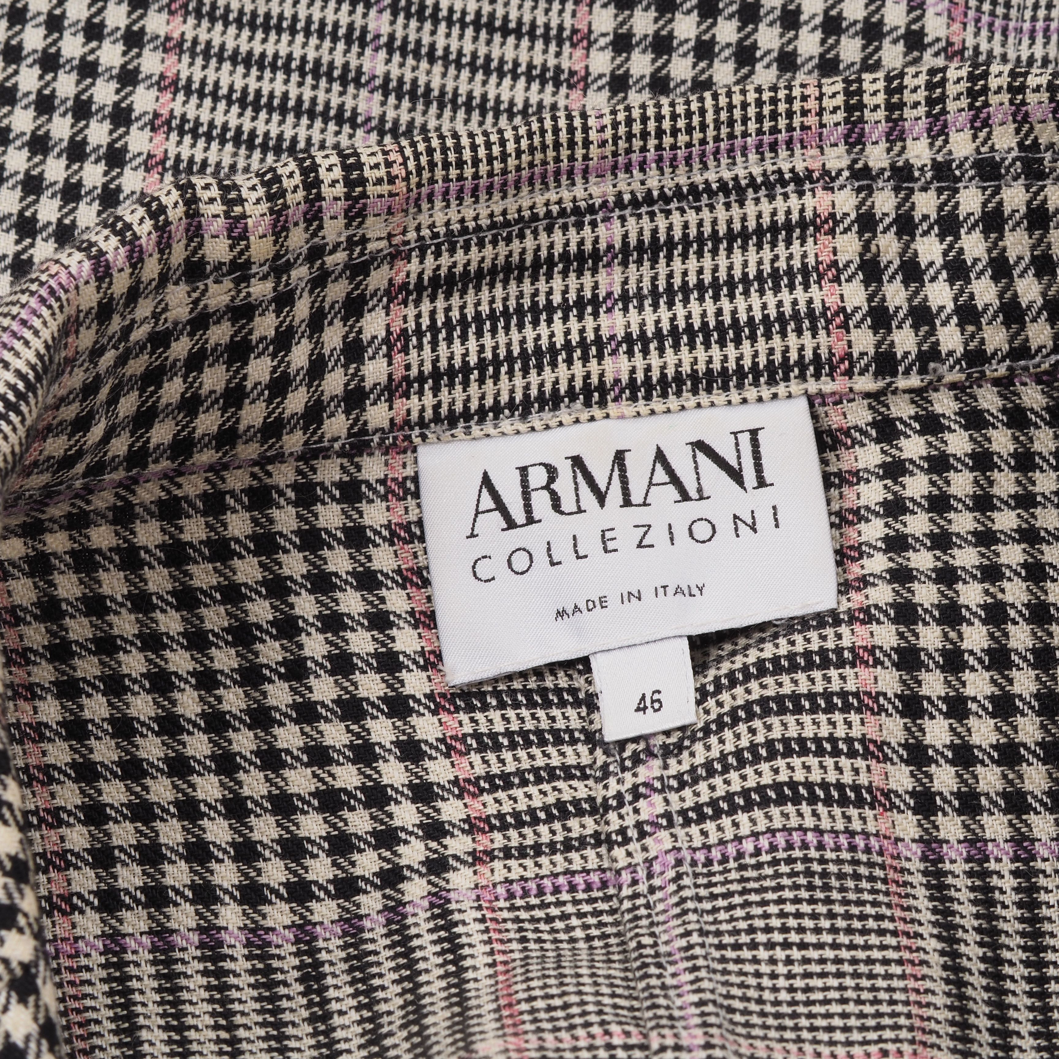 Armani Collezioni Armani Collezioni Linen Plaid Gray Jacket Blazer Size L / US 10 / IT 46 - 5 Thumbnail