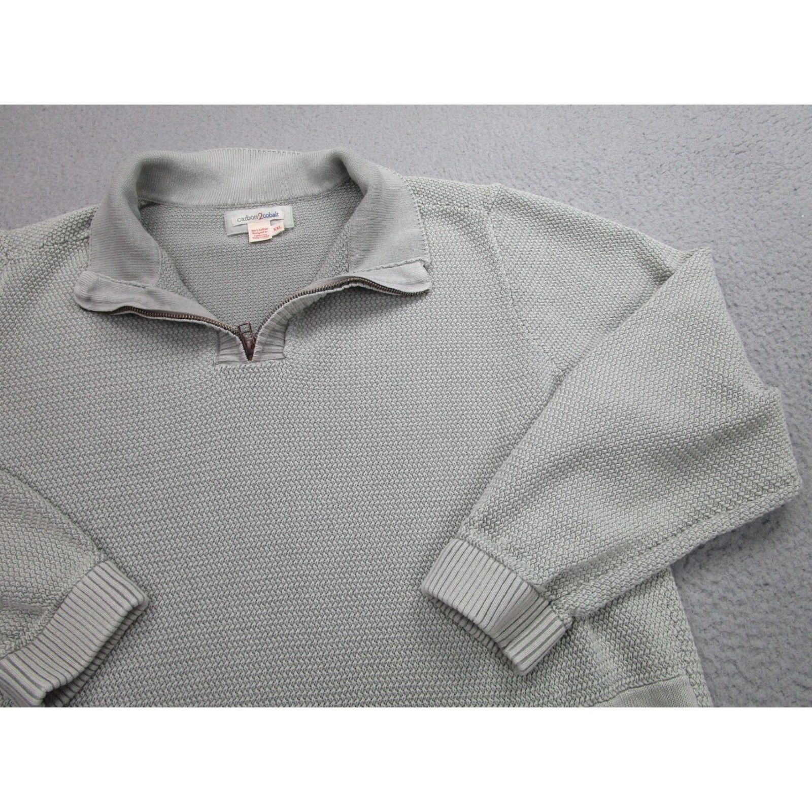 Carbon2Cobalt Carbon2Cobalt Pullover Sweater Mens 2XL Gray Knit 1/4 Zip Casual Outdoor Size US XXL / EU 58 / 5 - 2 Thumbnail