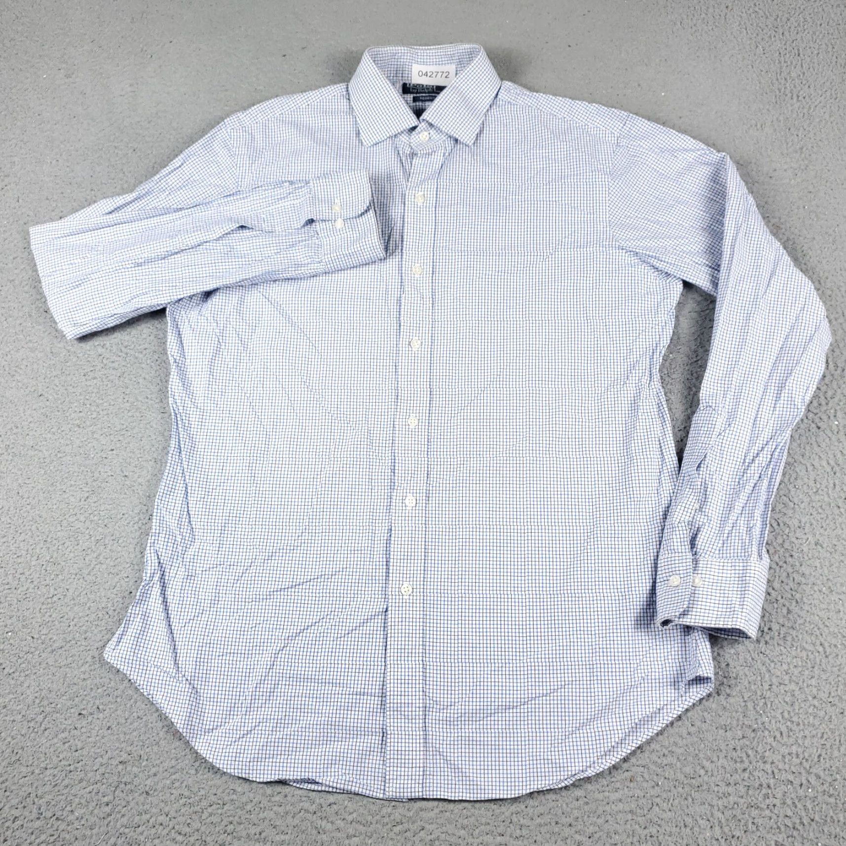 Ralph Lauren Ralph Lauren Dress Shirt Mens 16 Blue Check Long Sleeve Button-Down Size 42R - 2 Thumbnail