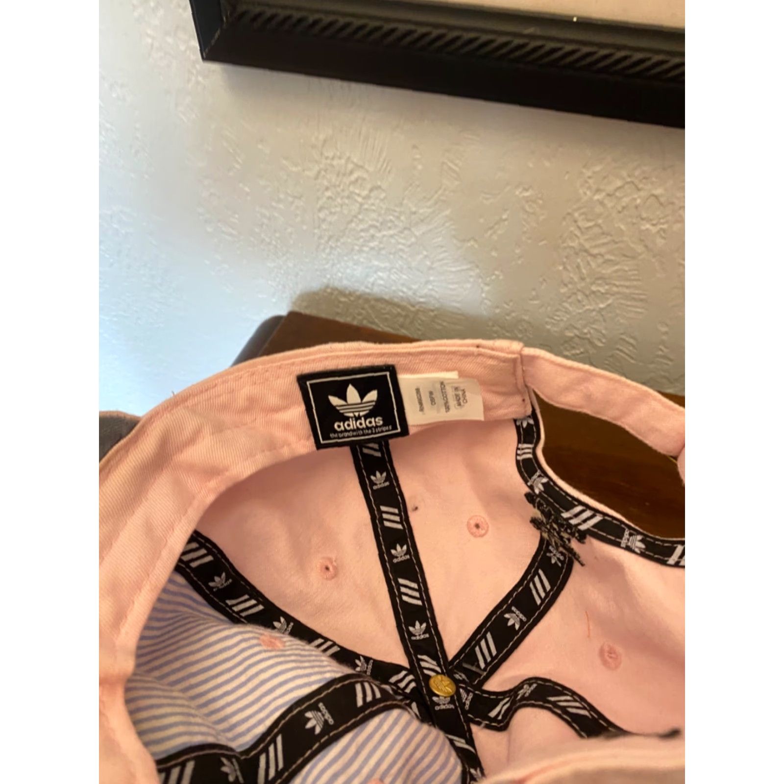 Adidas adidas Hat Cap Strap Back Pink Black Trefoil Logo Womens Adjustable Knit Casual Baseball Cap Size ONE SIZE - 5 Thumbnail