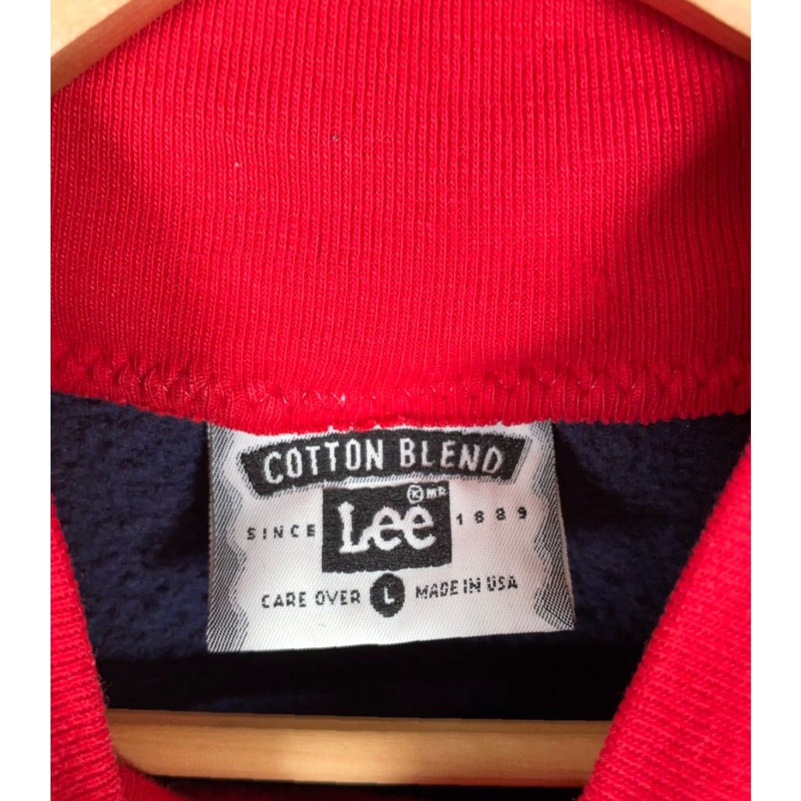 Lee VINTAGE Lee Sweatshirt Christmas Tree Embroidered Large Blue Pullover Mock Neck 90s Holiday Womens Size L / US 10 / IT 46 - 3 Thumbnail