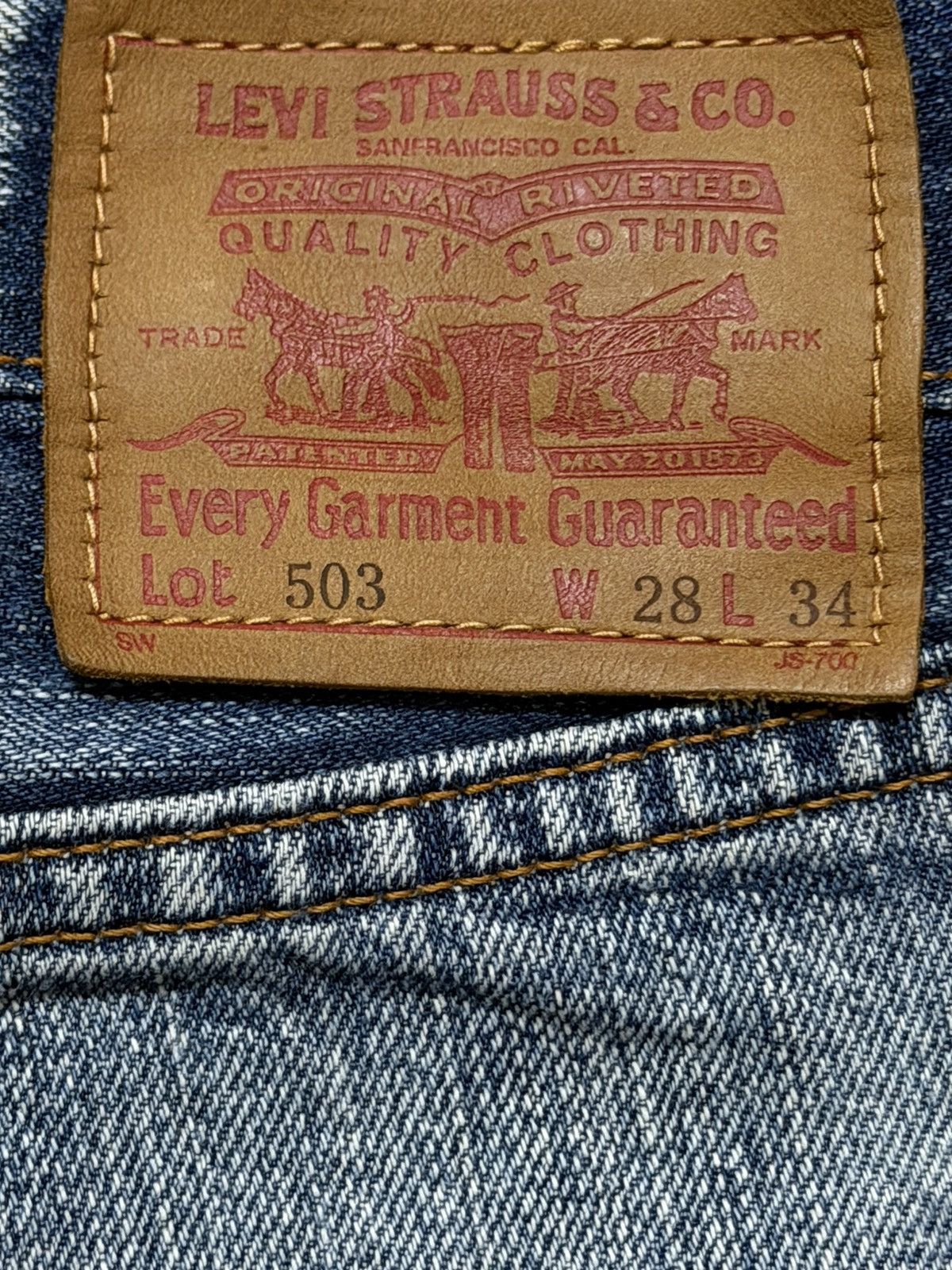 Levi's Vintage 90s Levis 503 Faded Wash Distressed Wide Leg Baggy Size US 28 / EU 44 - 6 Thumbnail