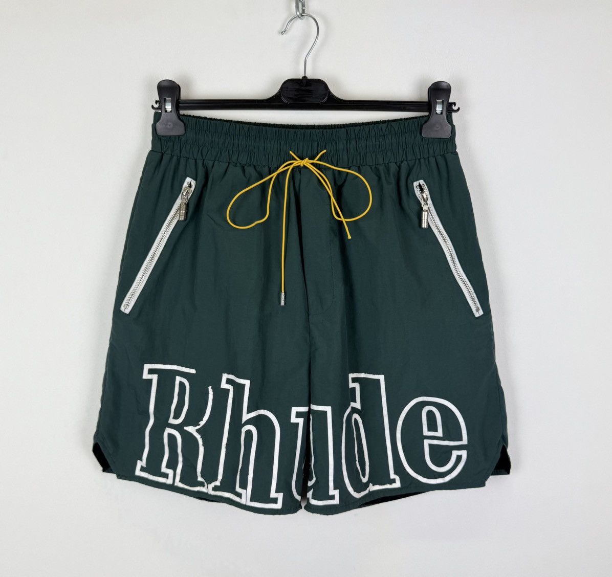 Rhude Rhude Logo Print Drawstring Shorts Men’s Size L Green Top Size US 33 - 1 Thumbnail