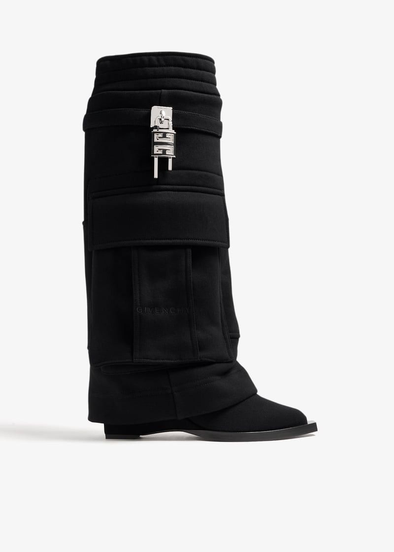 Givenchy o1w1db10525 Shark Lock Cowboy Boots in Black Size US 5 / IT 35 - 1 Thumbnail