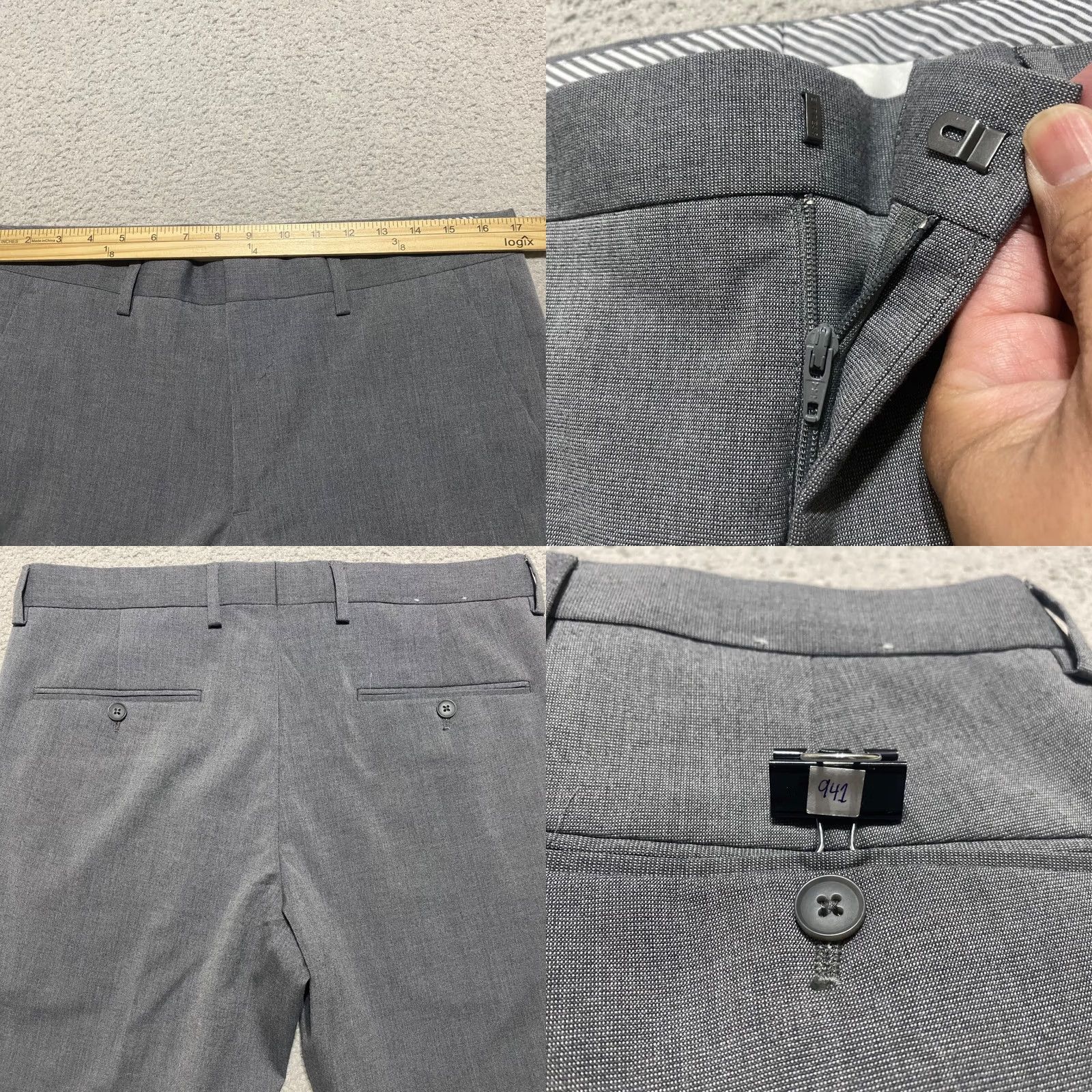 Express Express Pants Dress Pants Men 32 Gray Extra-Slim Mid Rise Straight Front 32x34 Size US 32 / EU 48 - 8 Thumbnail