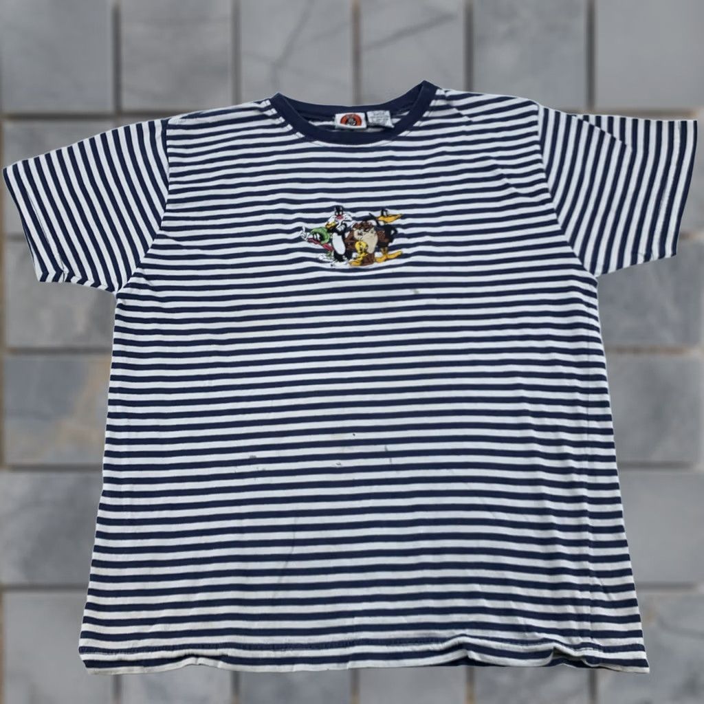 Vintage VINTAGE Looney Tunes Shirt Mens XS Striped Cartoon Marvin Daffy Duck Taz 90s Shirts Mens XS Blue Cartoon 90s Mens Size US XS / EU 42 / 0 - 1 Thumbnail