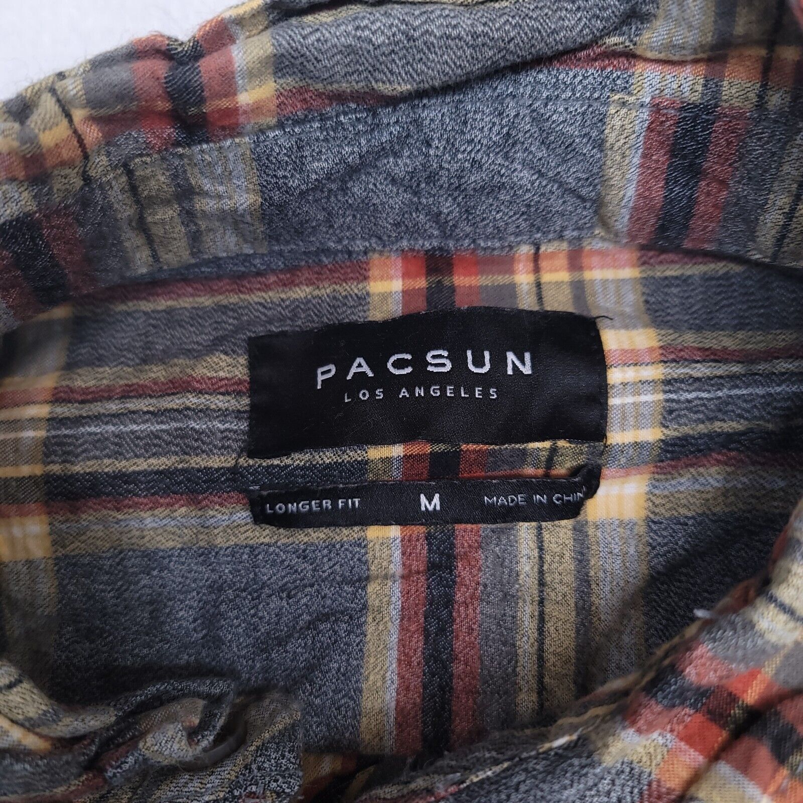 Pacsun PacSun Tartan Flannel Button Up Shirt Men Size M Gray Yellow Size US M / EU 48-50 / 2 - 3 Thumbnail