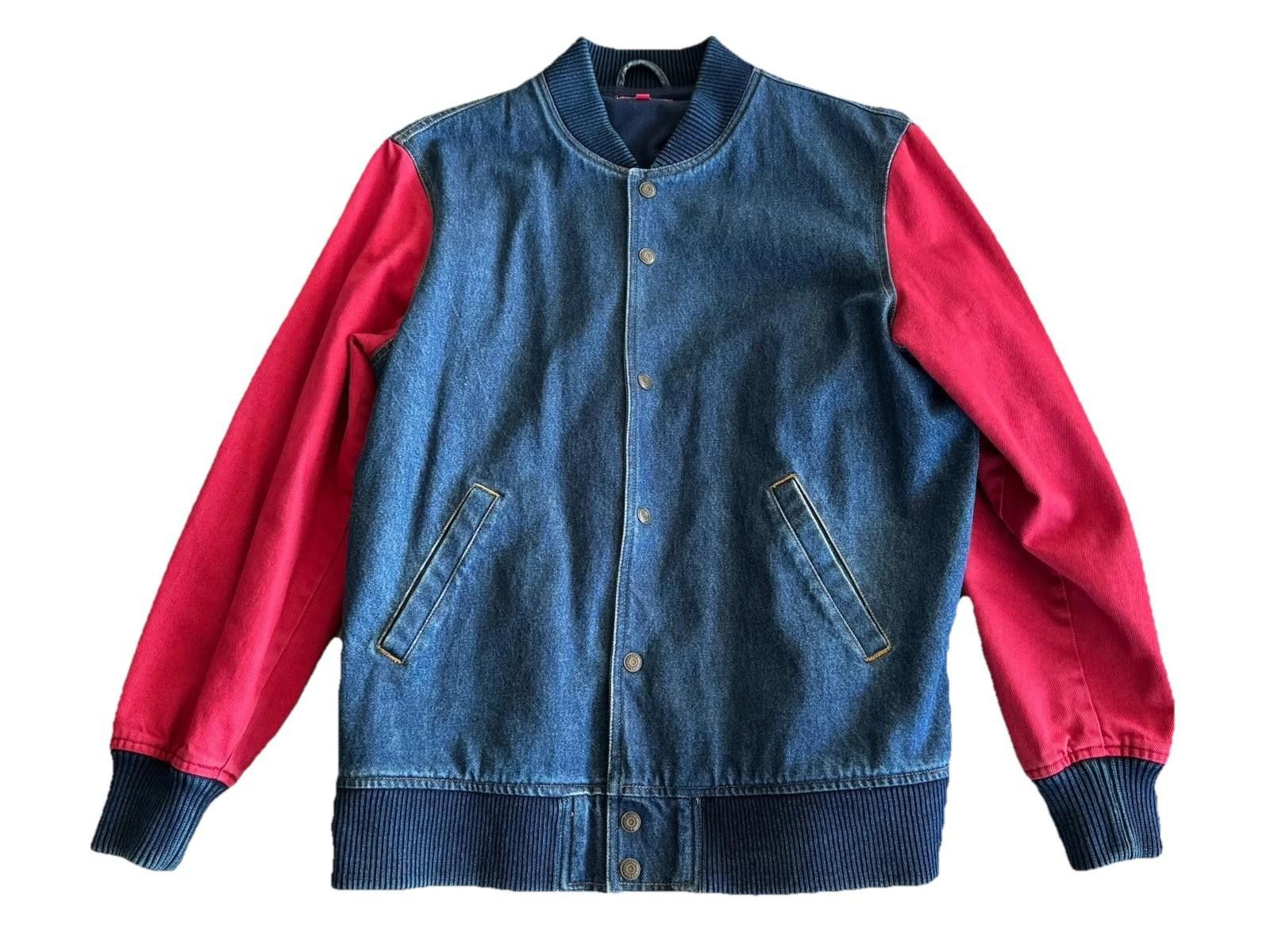 Supreme SUPREME AW14 DENIM TWILL VARSITY JACKET SIZE LARGE Size US L / EU 52-54 / 3 - 2 Thumbnail