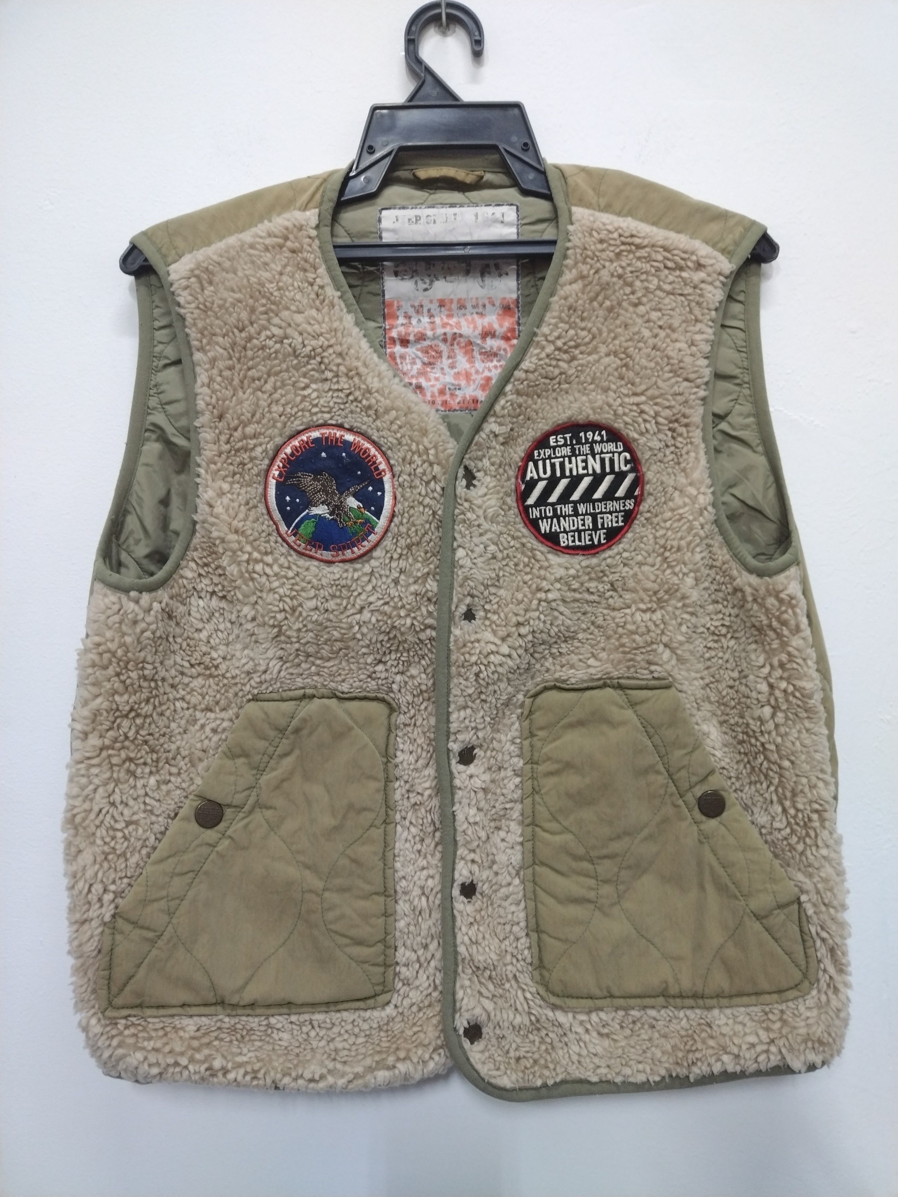 Vintage JEEP SPIRIT NICE DESIGN FLEECE VEST VINTAGE Size US S / EU 44-46 / 1 - 2 Thumbnail