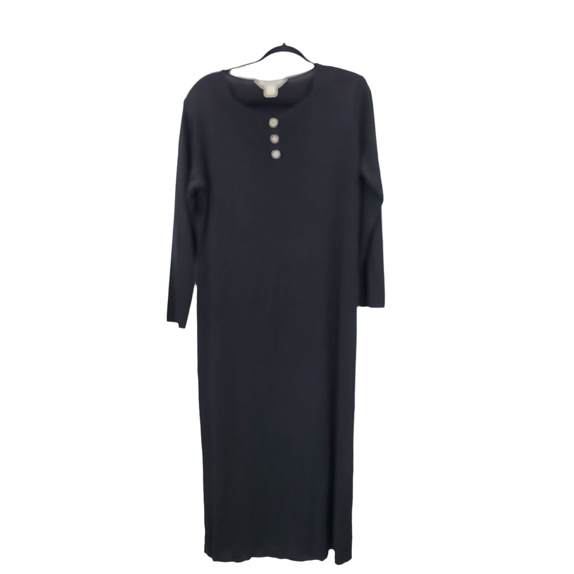 Vintage Vintage 80s Misook Black Knit Maxi Dress Rhinestone Buttons Size XL / US 12-14 / IT 48-50 - 13 Thumbnail