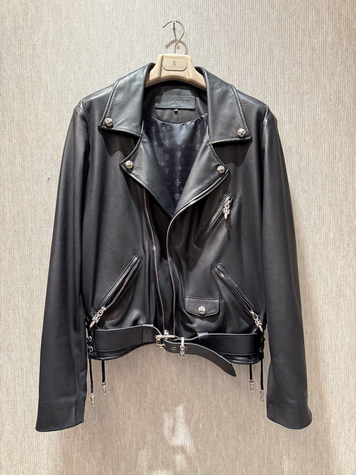 Chrome Hearts Chrome Hearts Black Leather Jacket Size US L / EU 52-54 / 3 - 1 Thumbnail