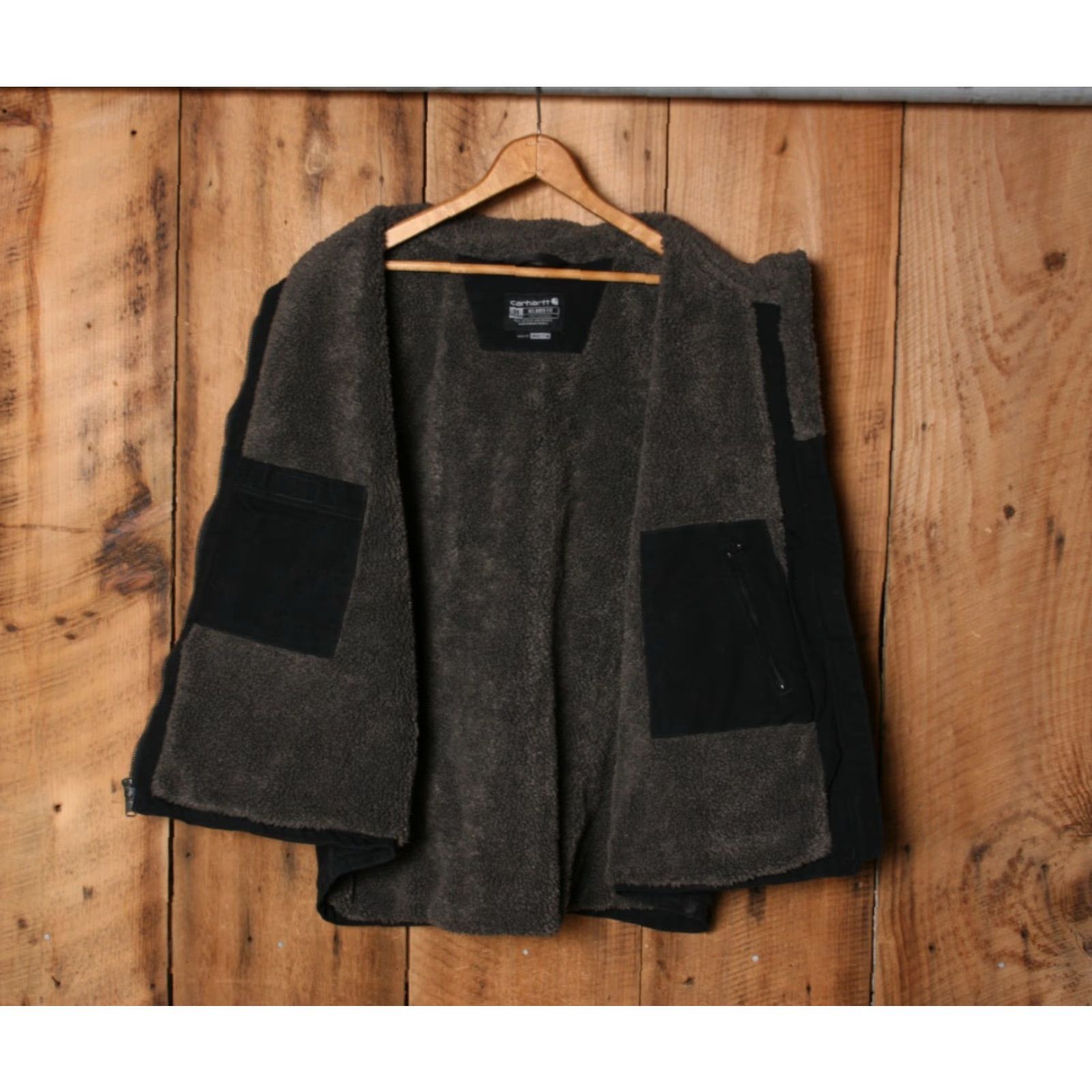 Carhartt CARHARTT Vest Women's Relaxed Fit Black Canvas Fleece Lined 2X (20W-22W) Size XXL / US 16-18 / IT 52-54 - 7 Thumbnail