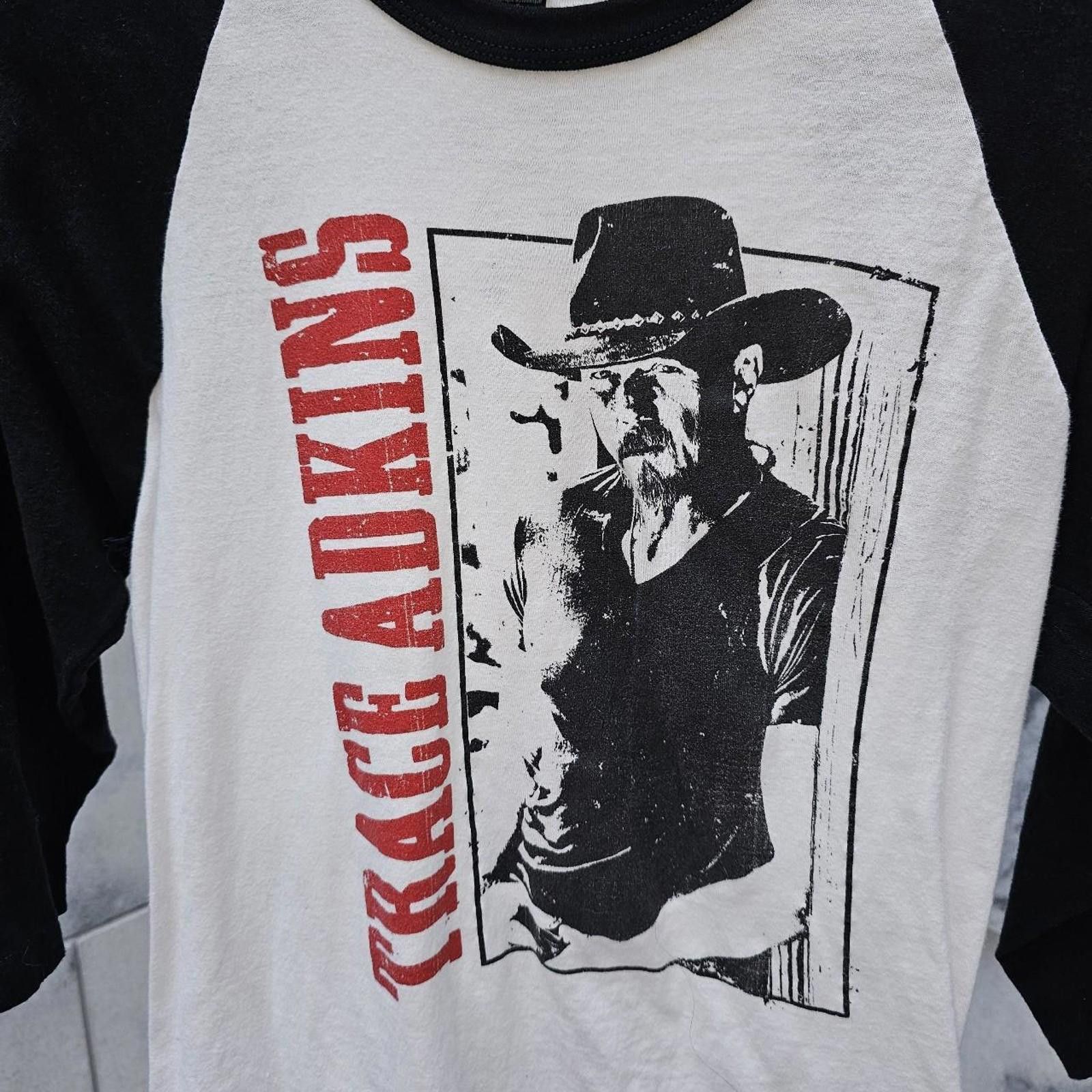 Tultex Women's Ringer Quarter Sleeve Trace Adkins T-shirt Size S / US 4 / IT 40 - 2 Thumbnail