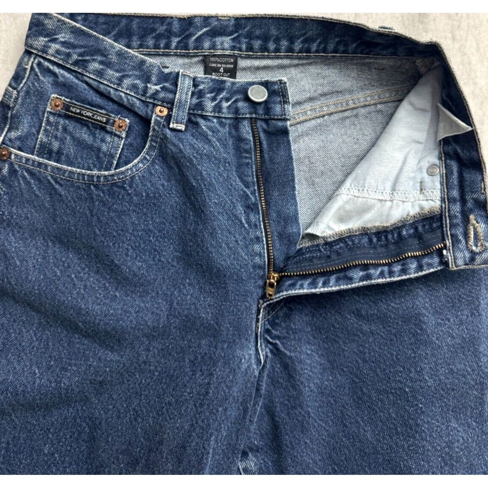 Vintage VINTAGE New York & Company Bootcut Womens 4 Blue Denim Jean Boot cut Pant Women Tall 25x33 Size 27" / US 4 / IT 40 - 2 Thumbnail