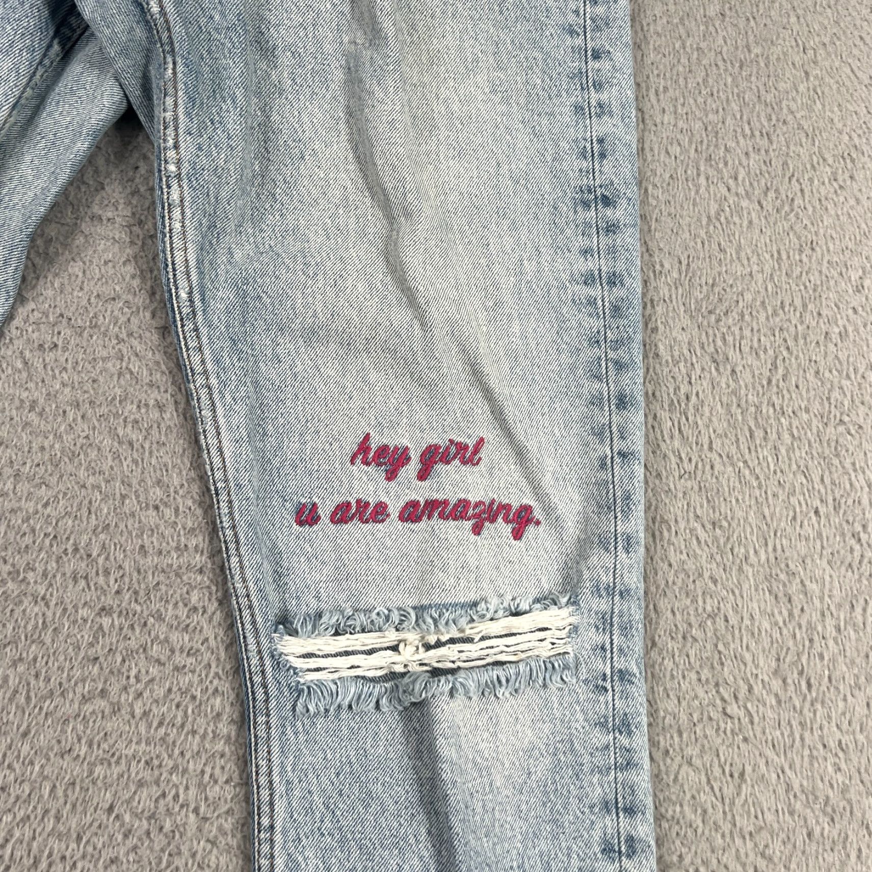 Vintage Monki Jeans Women's 30 Light Wash Blue Denim 5-Pocket Straight Regular Size 30 Womens Size 30" / US 8 / IT 44 - 3 Thumbnail