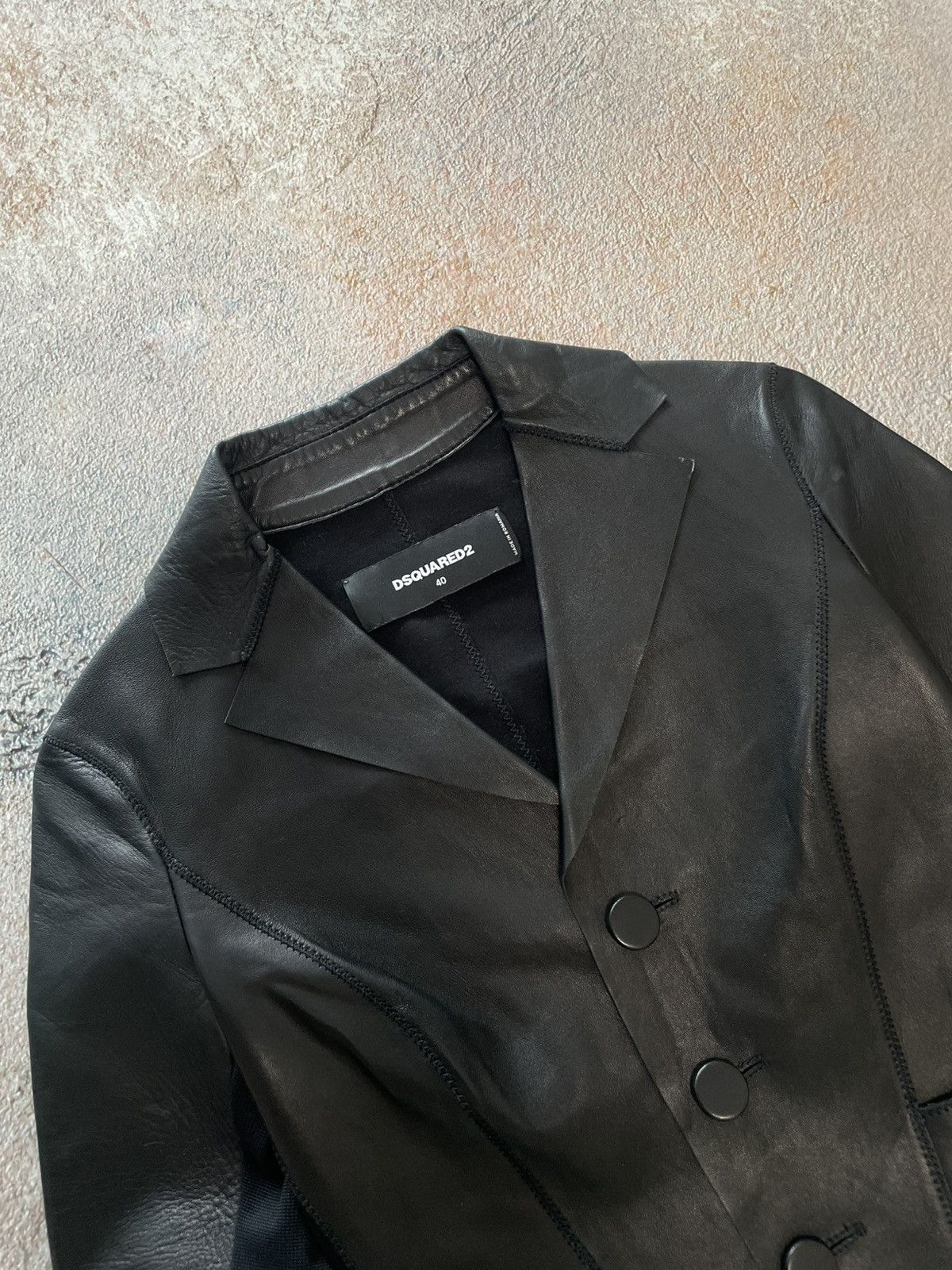 Dsquared2 Dsquared2 Black Leather Blazer Jacket Size S / US 4 / IT 40 - 3 Thumbnail