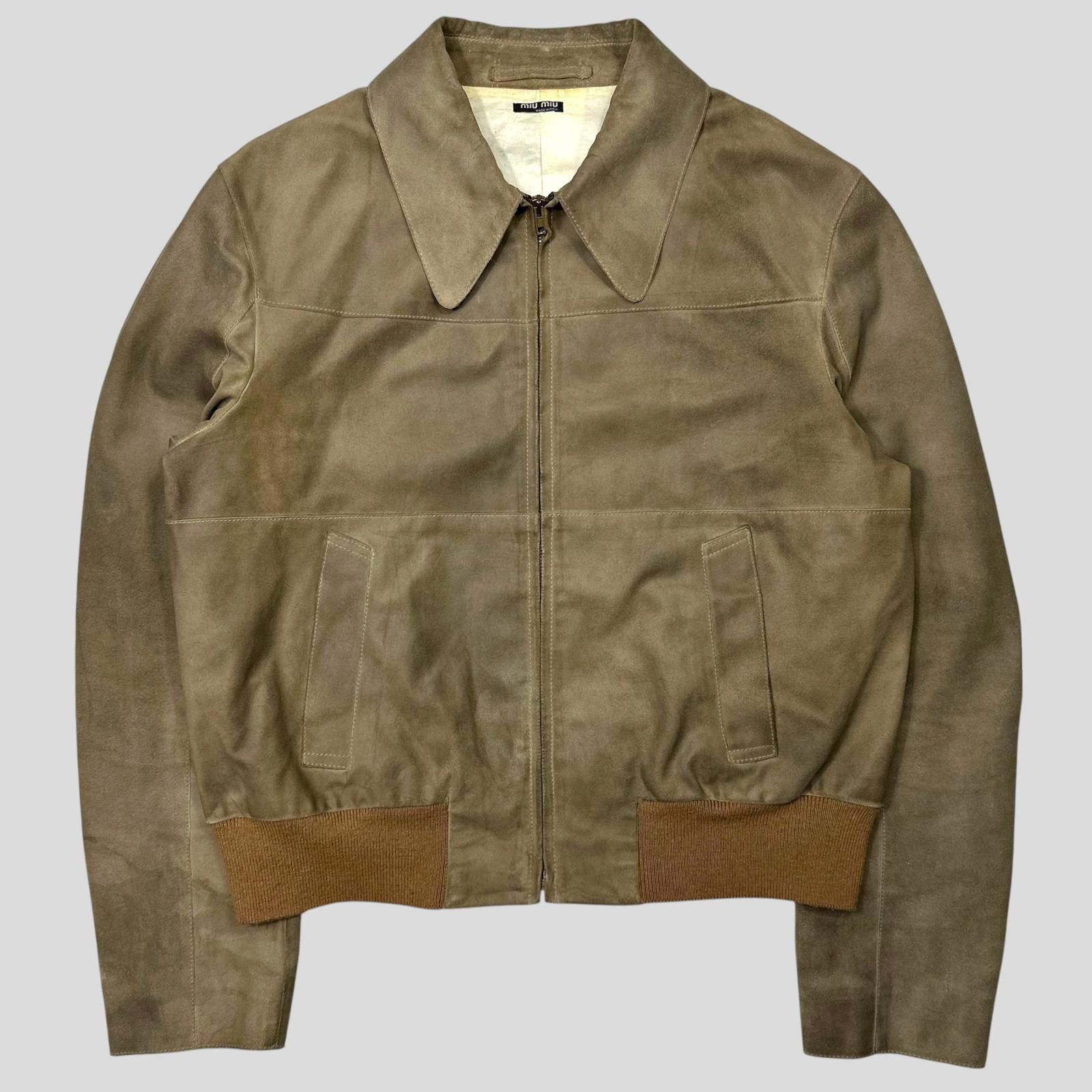 Miu Miu Miu Miu 00’s Suede Leather Cropped Work Jacket - IT50 (M/L) Size US M / EU 48-50 / 2 - 1 Thumbnail