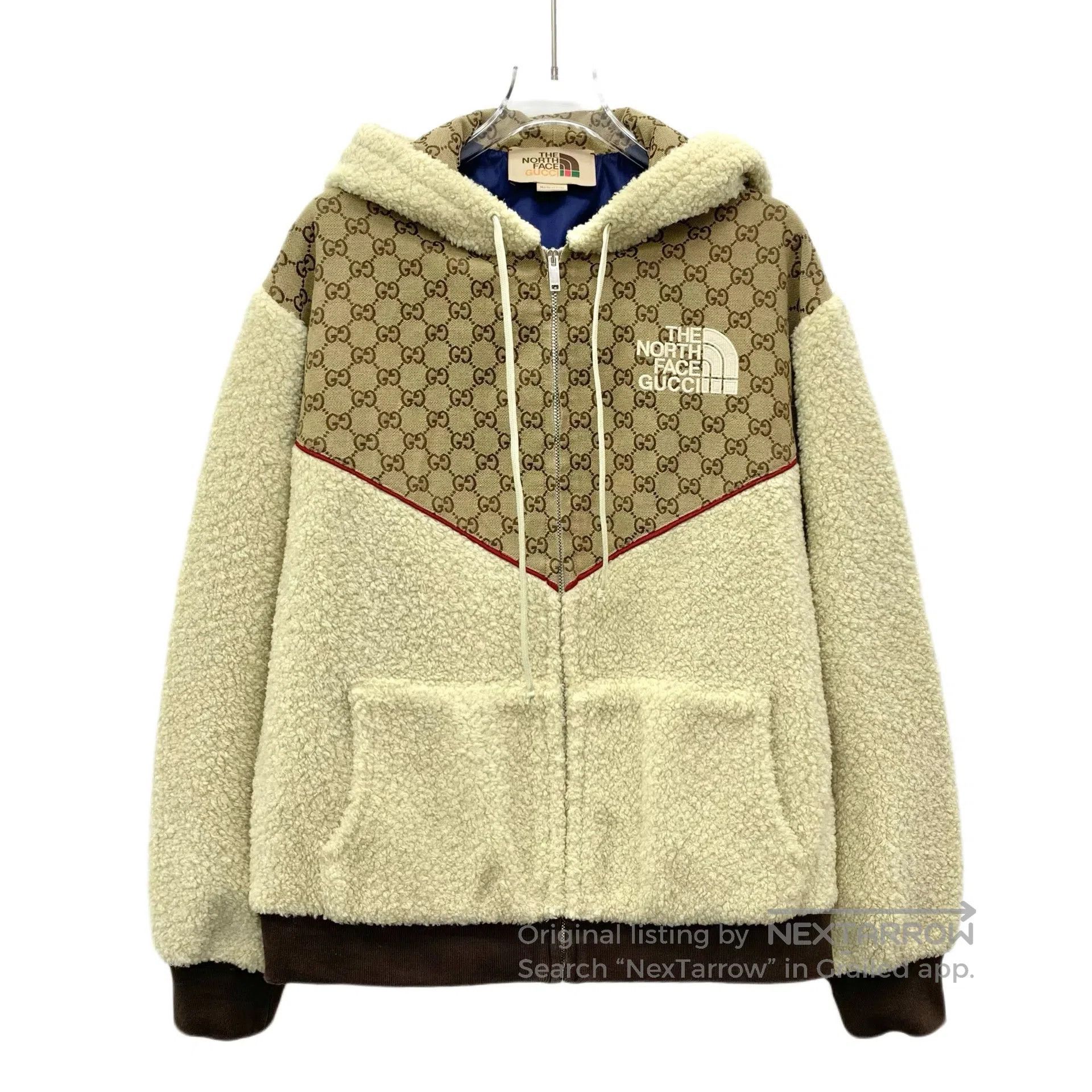 Gucci Guicci Beige Logo Jacquard Hooded Zip Long-Sleeve Lamb绒 Ja Size US S / EU 44-46 / 1 - 1 Thumbnail