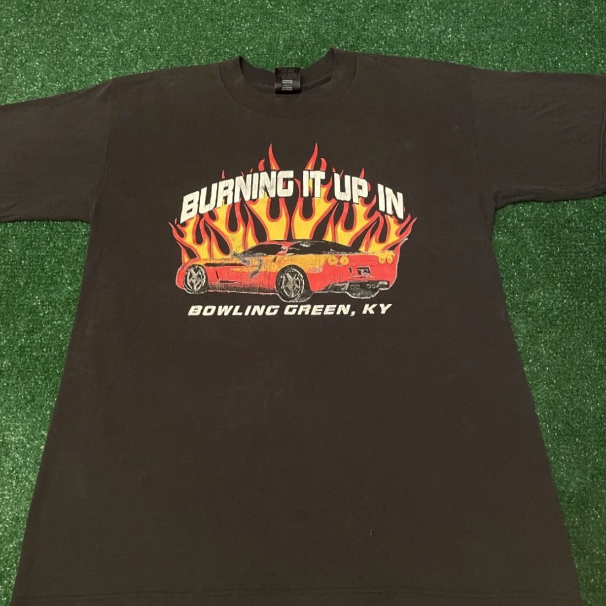Vintage VINTAGE 90s Flames Racing Bowling Green Kentucky VTG Shirt Mens M Black Short Sleeve T-Shirt 1990s Mens Size US M / EU 48-50 / 2 - 3 Thumbnail