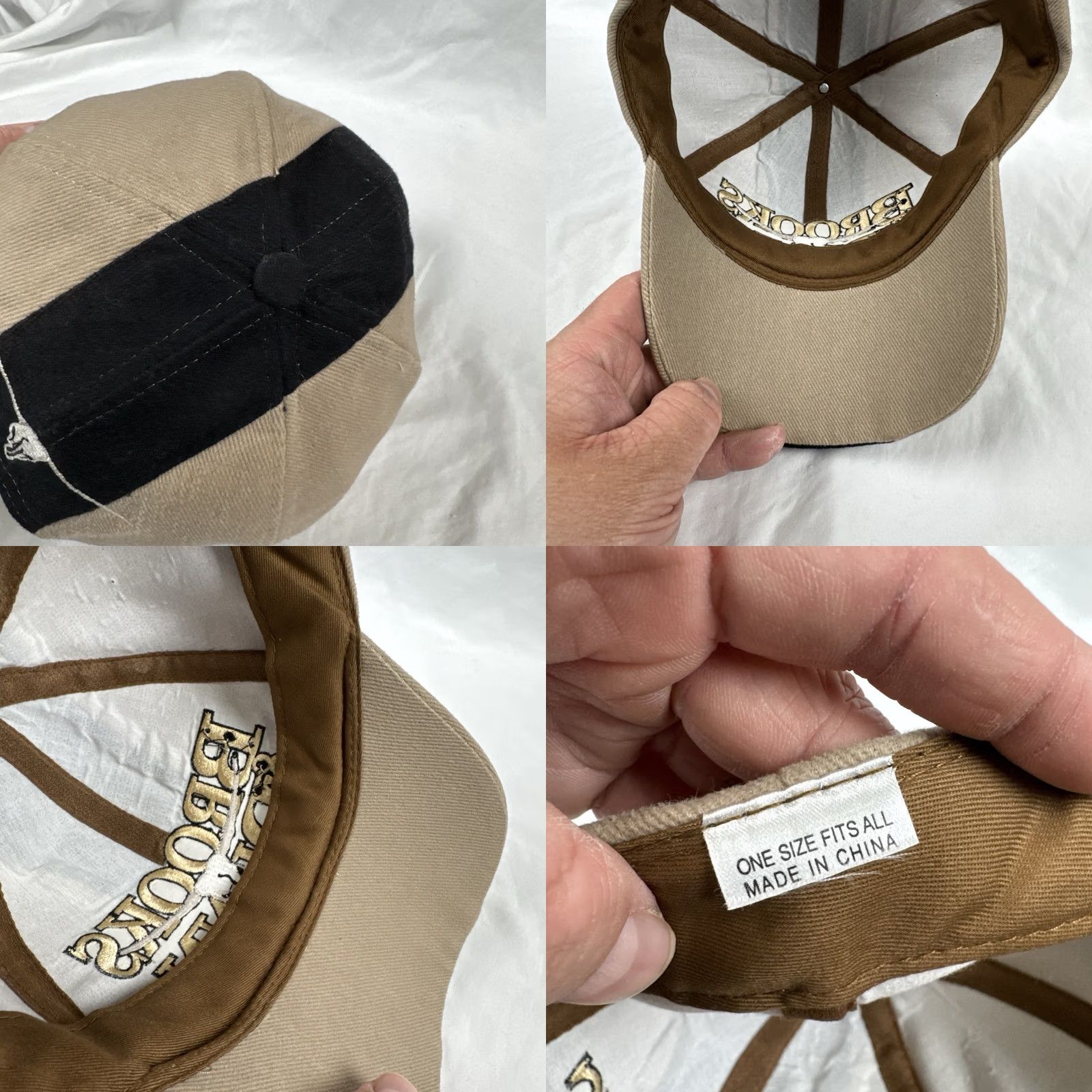 Brooks Y2K Brooks & Dunn Band Hat Country Western Strapback Longhorn Skull Beige Black Mens Size ONE SIZE - 8 Thumbnail