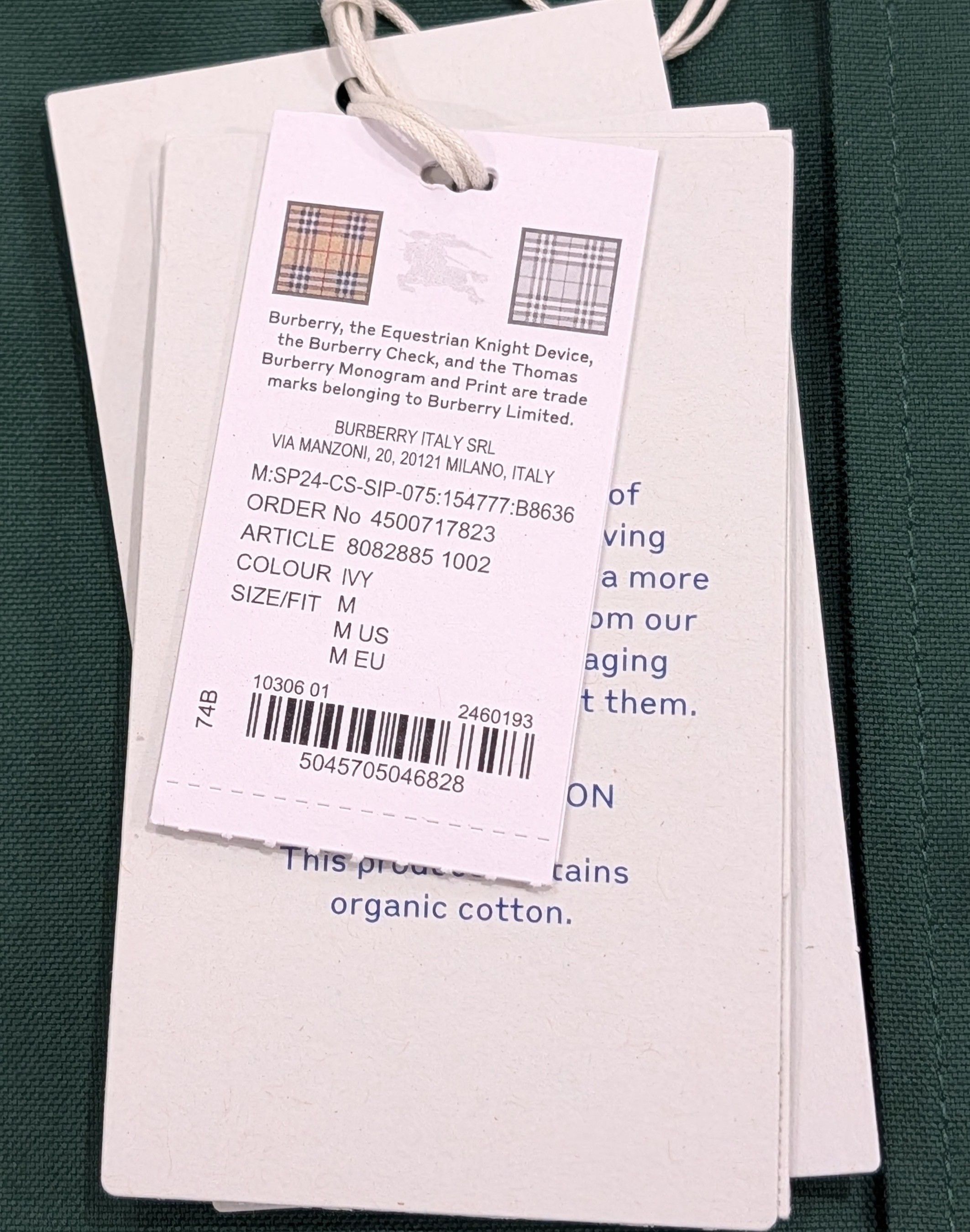 Burberry BURBERRY Cotton Oxford EKD Logo Button Up Shirt Green Medium Size US M / EU 48-50 / 2 - 8 Thumbnail
