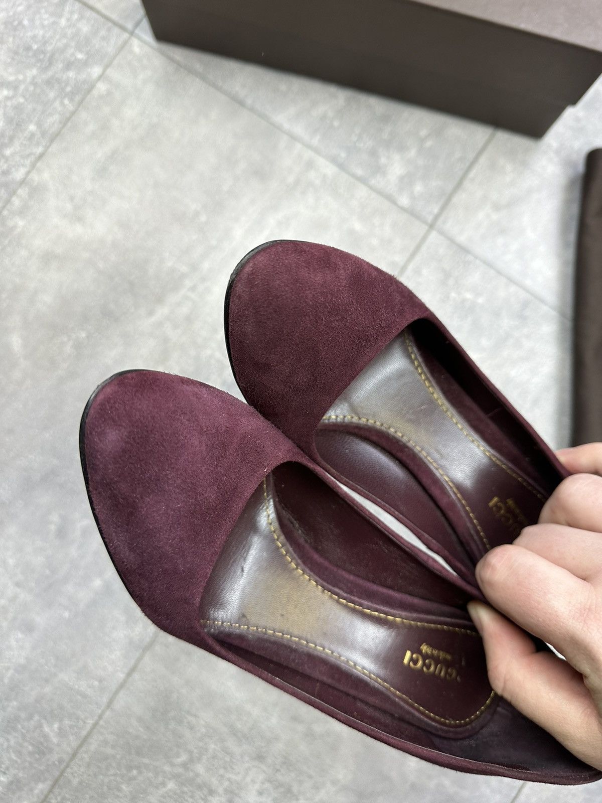 Women’s Burgundy Kid Scamosciato Gucci Shoes