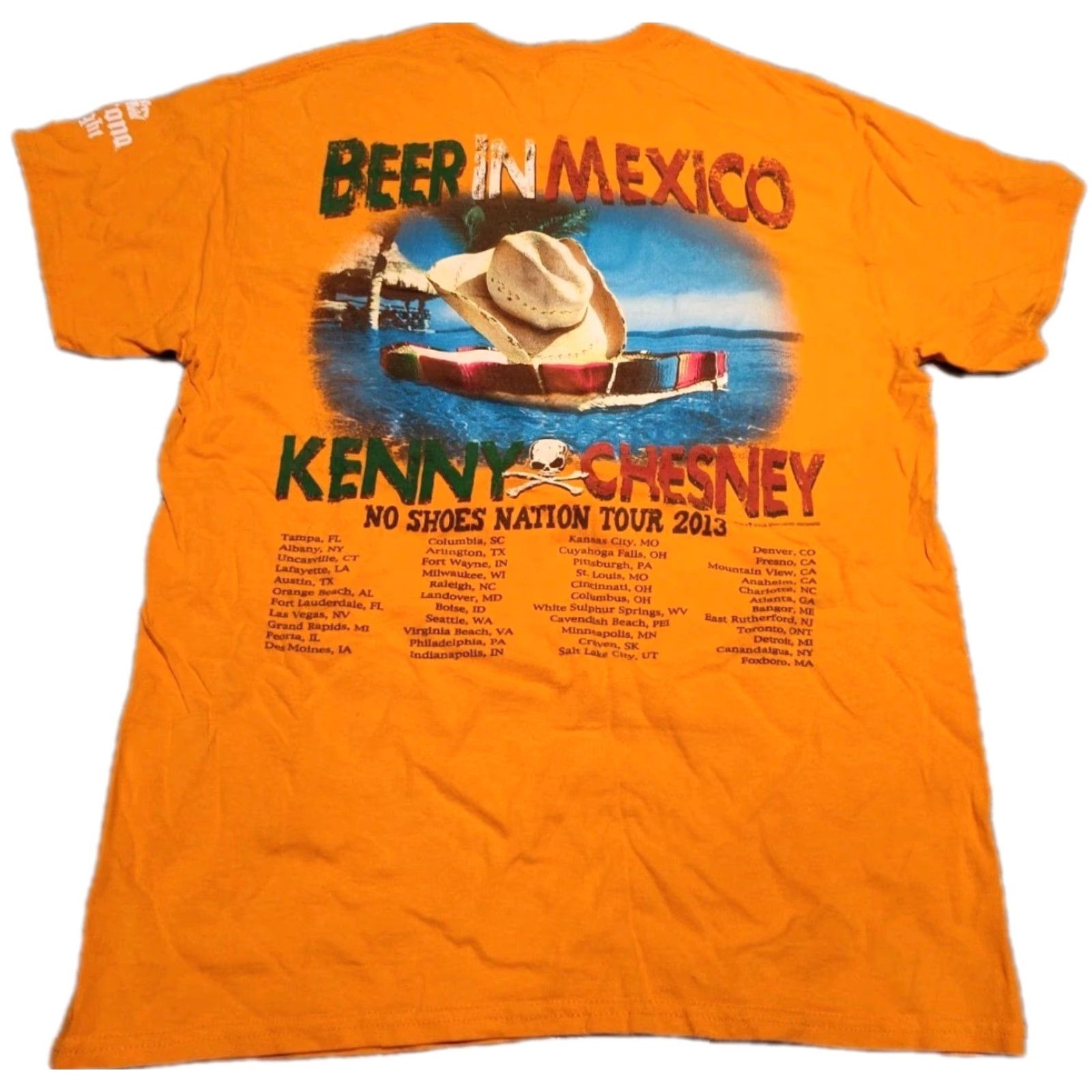 Gildan VINTAGE Kenny Chesney Beer In Mexico Tour T-Shirt Men’s Size M Cotton Orange 2013 Graphic Print Casual Size US M / EU 48-50 / 2 - 2 Thumbnail