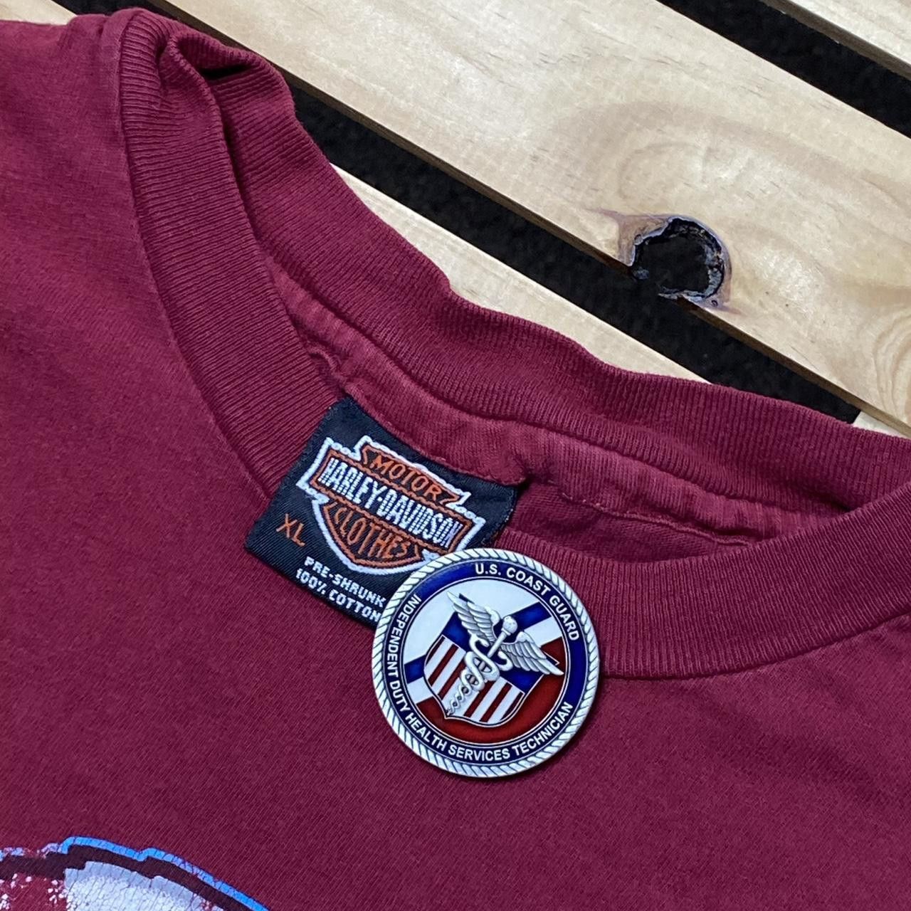 Harley Davidson Vintage Harley Davidson NH Rally Burgundy Biker Tee Size XL Size US XL / EU 56 / 4 - 4 Thumbnail