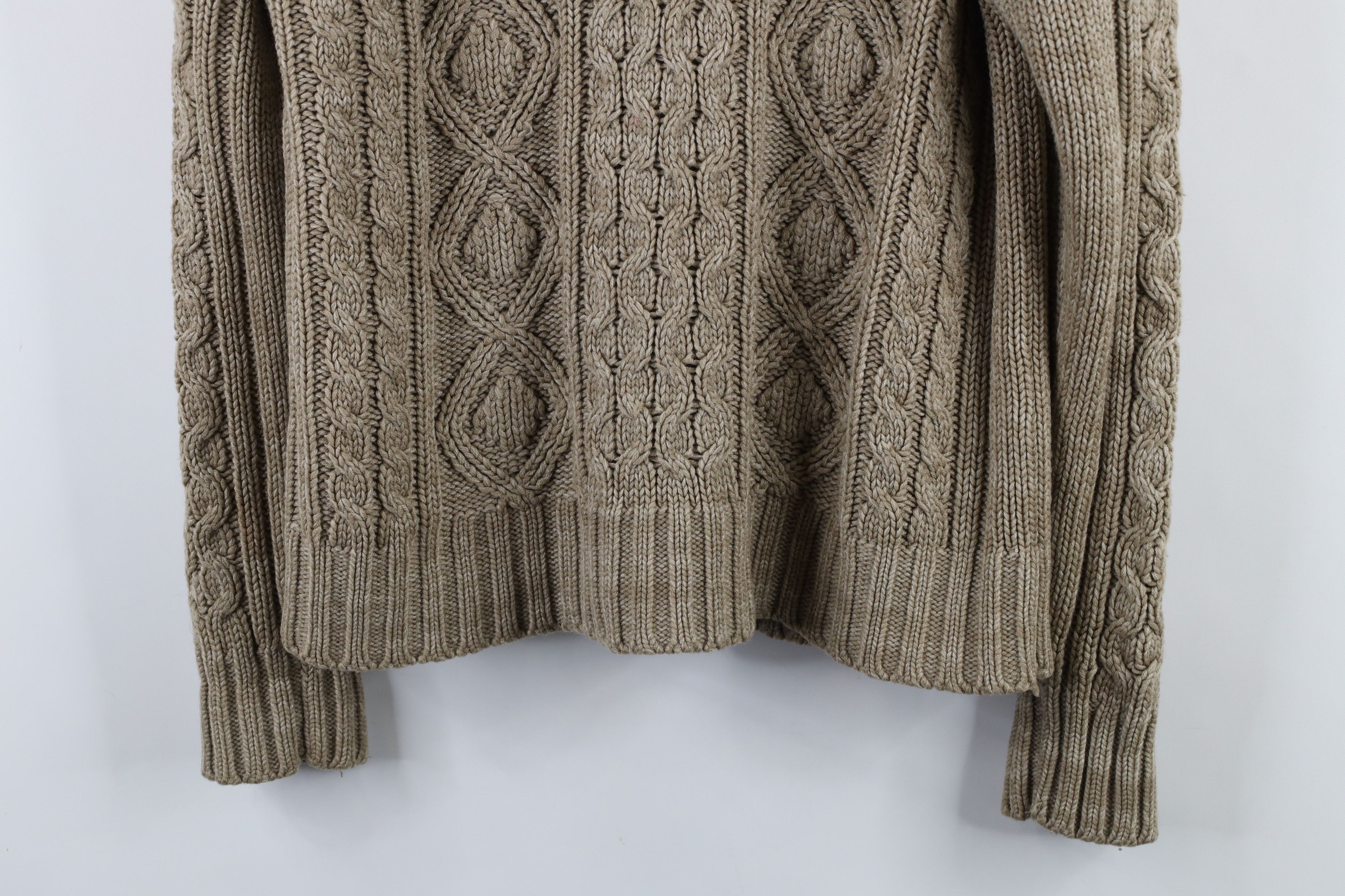 Vintage Vintage 70s Streetwear Fisherman Cable Knit Collared Sweater Size US M / EU 48-50 / 2 - 3 Thumbnail