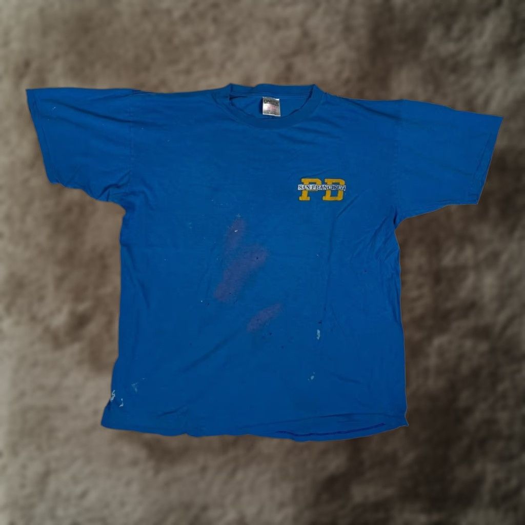 Vintage VINTAGE Oneita Shirt Mens XL Blue PD San Francisco Graphic Made USA 90s Size US XL / EU 56 / 4 - 1 Thumbnail