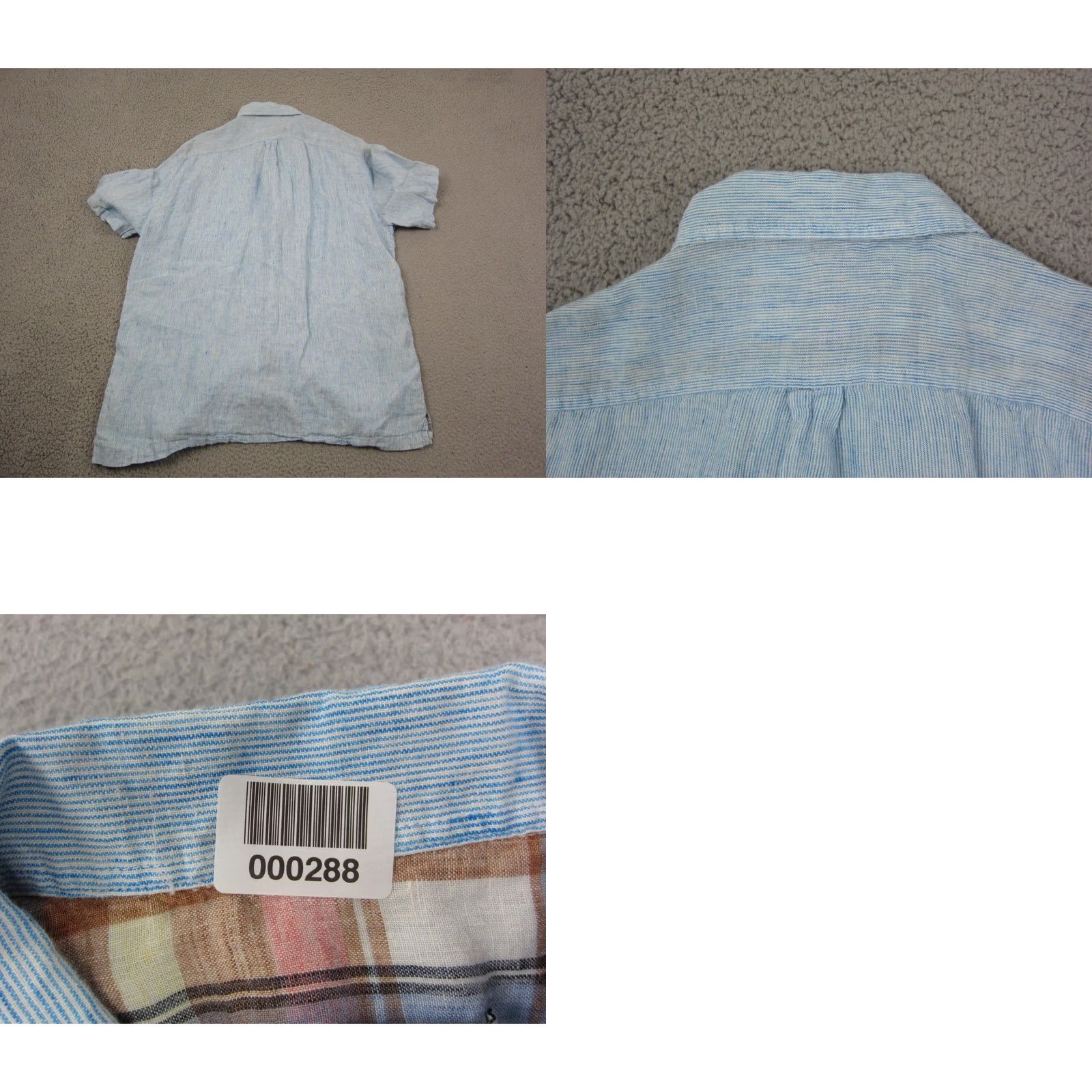 Joseph Abboud Joseph Abboud Shirt Mens XL Blue Pinstriped Linen Button-Up Short Sleeve Casual Workwear 90s City Western Size US XL / EU 56 / 4 - 8 Thumbnail