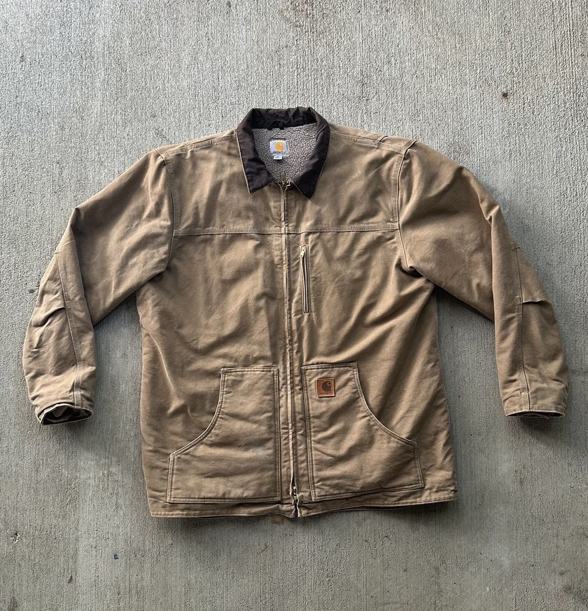 Carhartt Vintage Carhartt C61 Brown Ridge Coat Sherpa Lined Size US XL / EU 56 / 4 - 2 Thumbnail