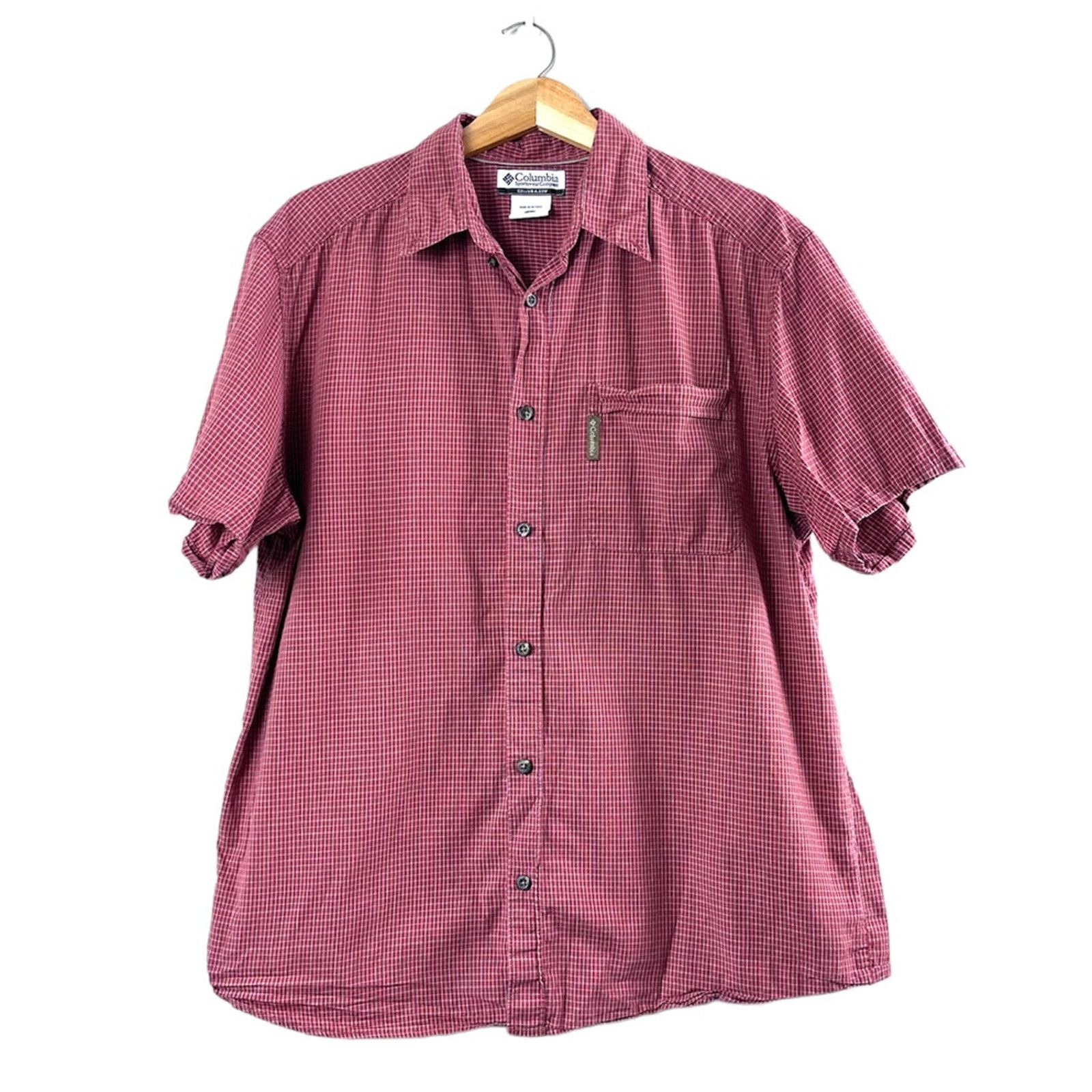 Columbia Men's Red Plaid Short Sleeve Button Front Shirt L Size US L / EU 52-54 / 3 - 1 Thumbnail