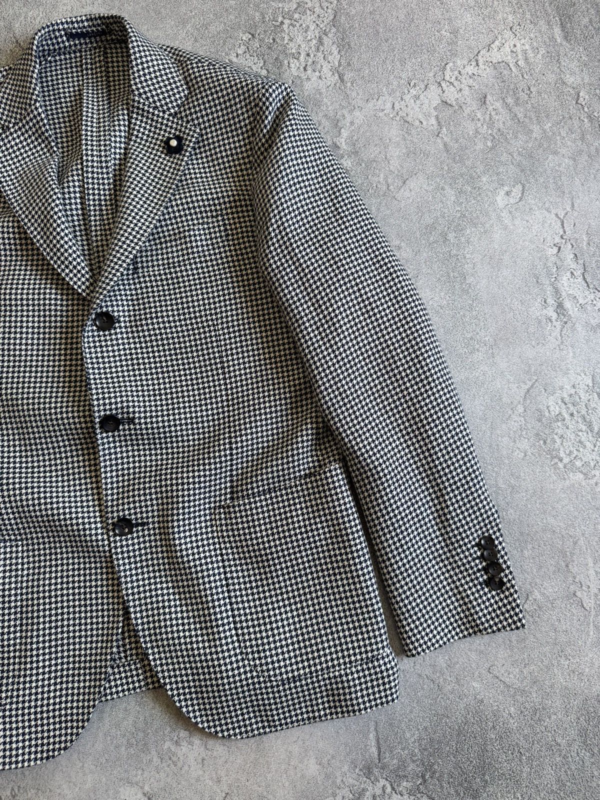 Lardini Lardini 50size Dogtooth blazer button up jacket casual Size US M / EU 48-50 / 2 - 7 Thumbnail