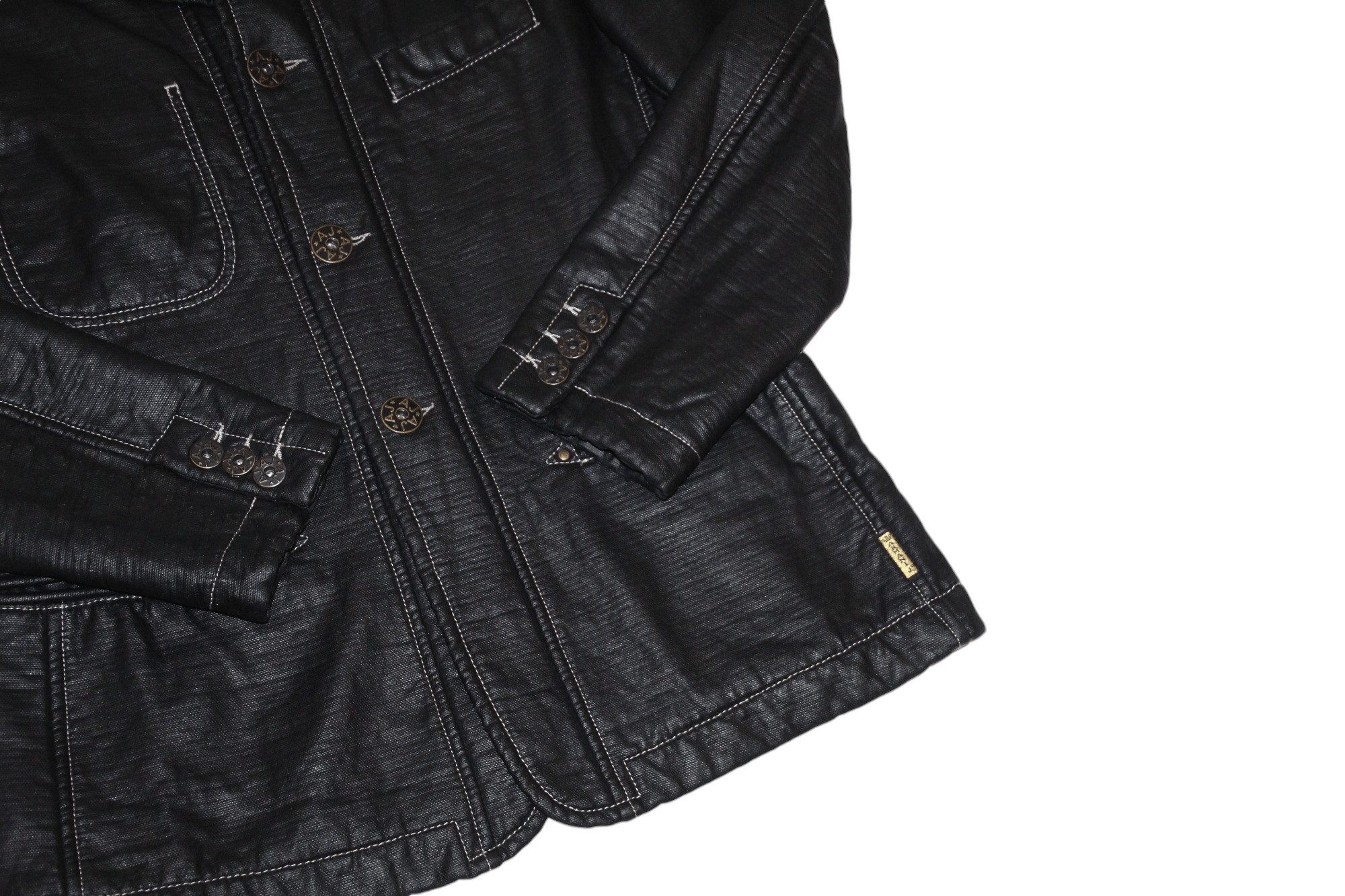 Armani VTG Armani Jeans Boiled Wool Lined Faux Leather Field Jacket Size US M / EU 48-50 / 2 - 3 Thumbnail