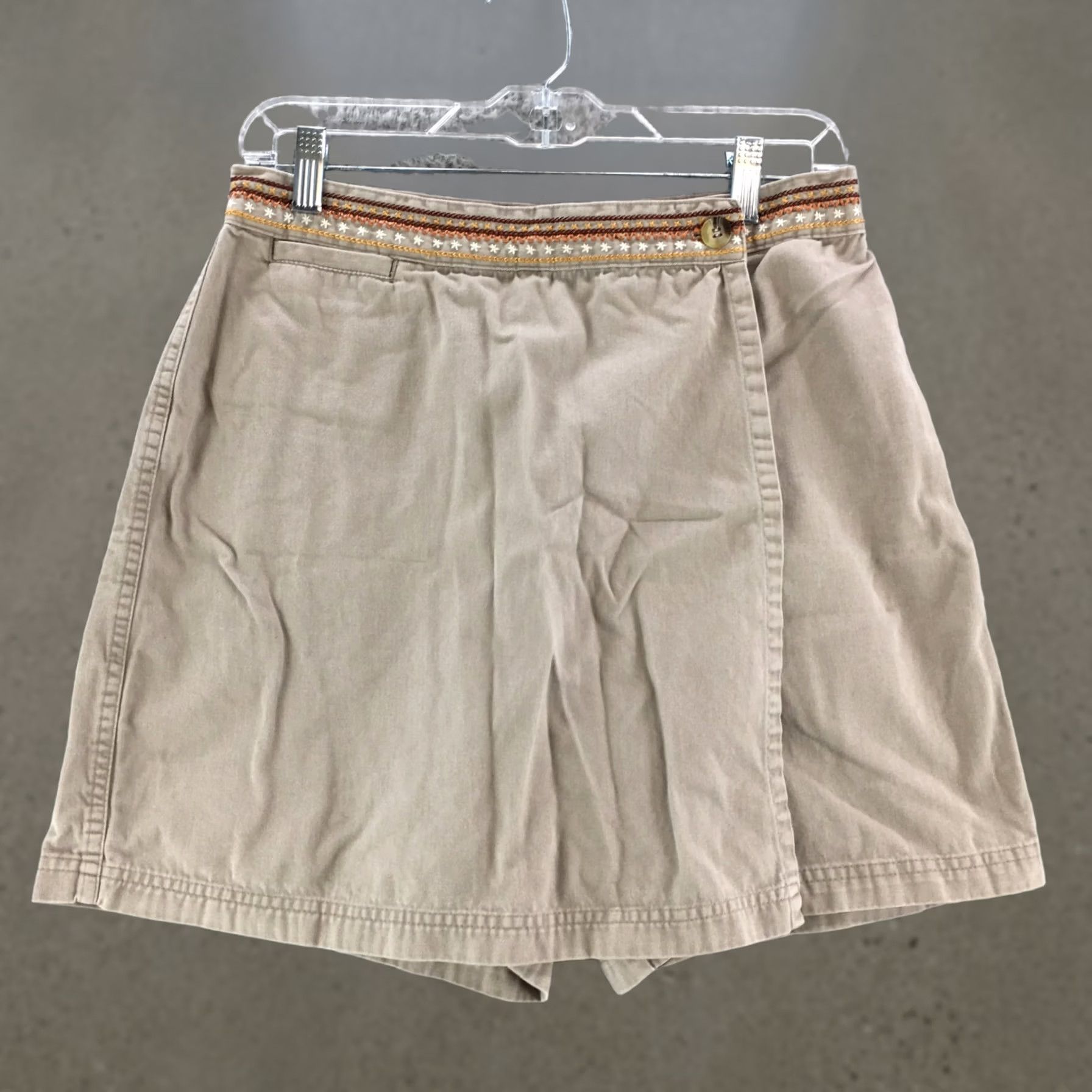 Vintage White Stag Skort Skirt Womens 11 Beige Cotton Zip Fly Button Casual Size 29" - 1 Thumbnail