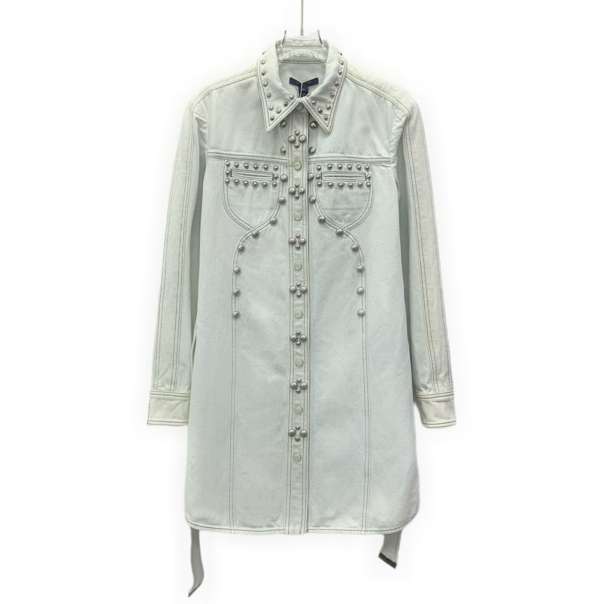 Louis Vuitton Louis Vuitton Long Sleeve Belted Denim Shirt Dress K26WX Size S / US 4 / IT 40 - 1 Thumbnail