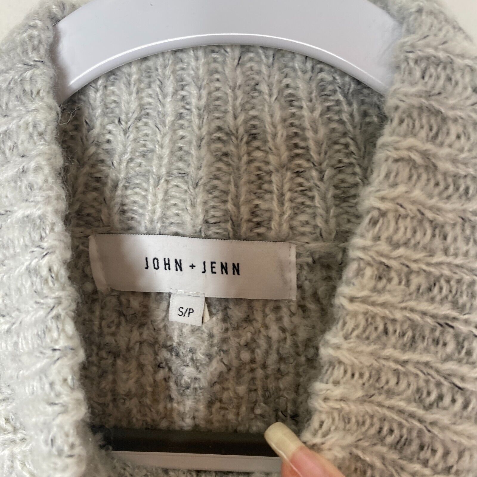 Other John + Jenn Gray Marled High-Low Mock Neck Sweater SP Size S / US 4 / IT 40 - 4 Thumbnail