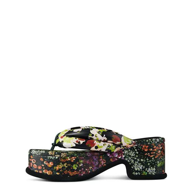 Dries Van Noten o1g2r1mq1024 Floral Print Leather Sandals in Multicolor Size US 9 / IT 39 - 2 Thumbnail
