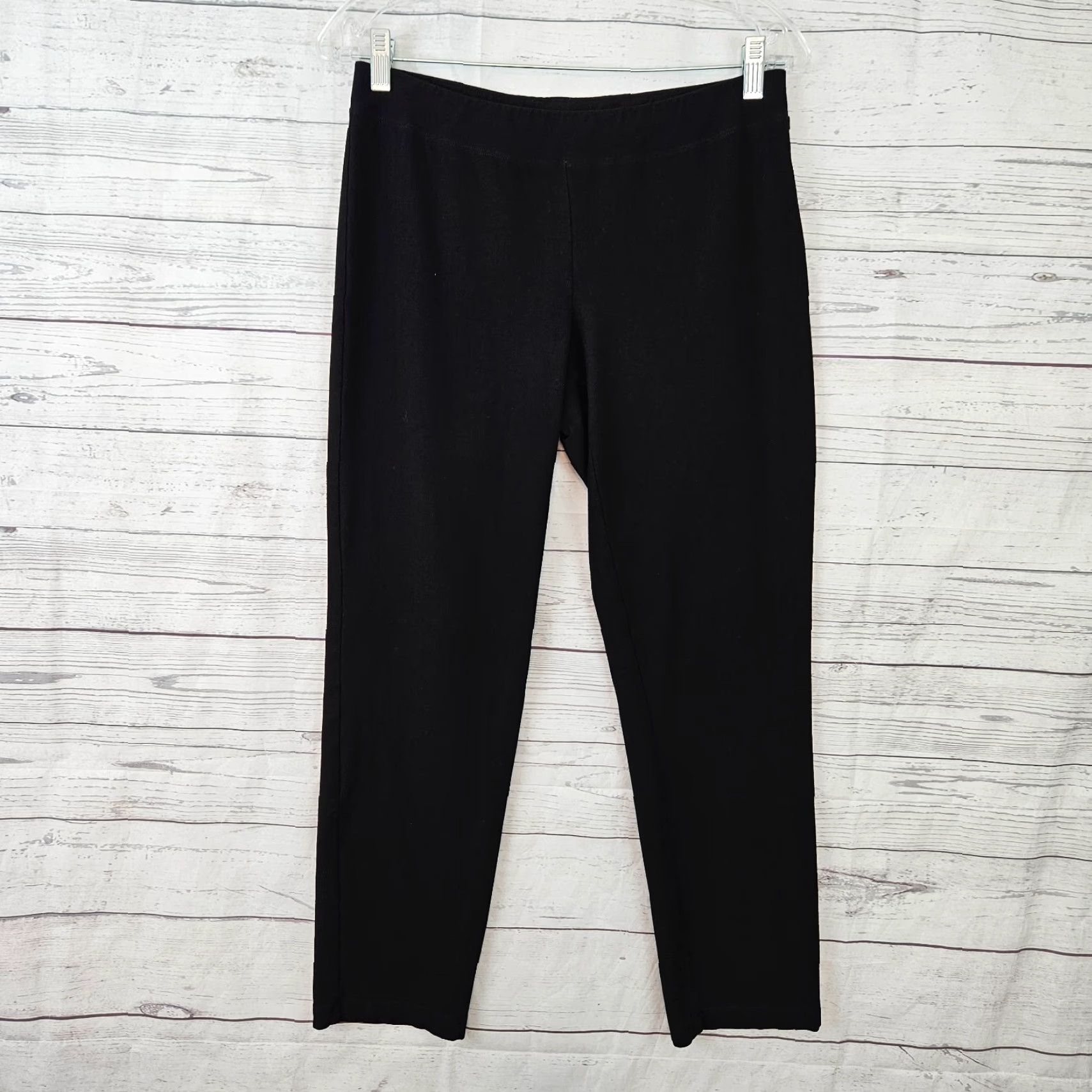 Eileen Fisher VINTAGE Eileen Fisher Pants Cropped Womens Small Black Pull On Low Rise - | Size 28" / US 6 / IT 42 - 2 Thumbnail